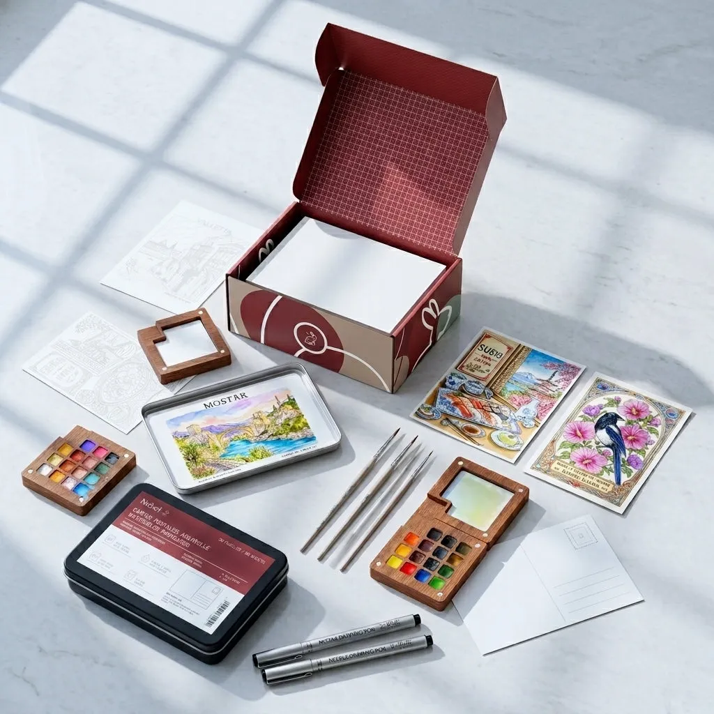 Watercolor Postcards On the Go Kit for 1 — Nobel