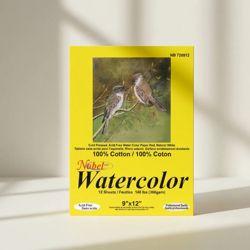 100% Cotton XL Watercolor Pad 300gsm 12 sheets — Nobel