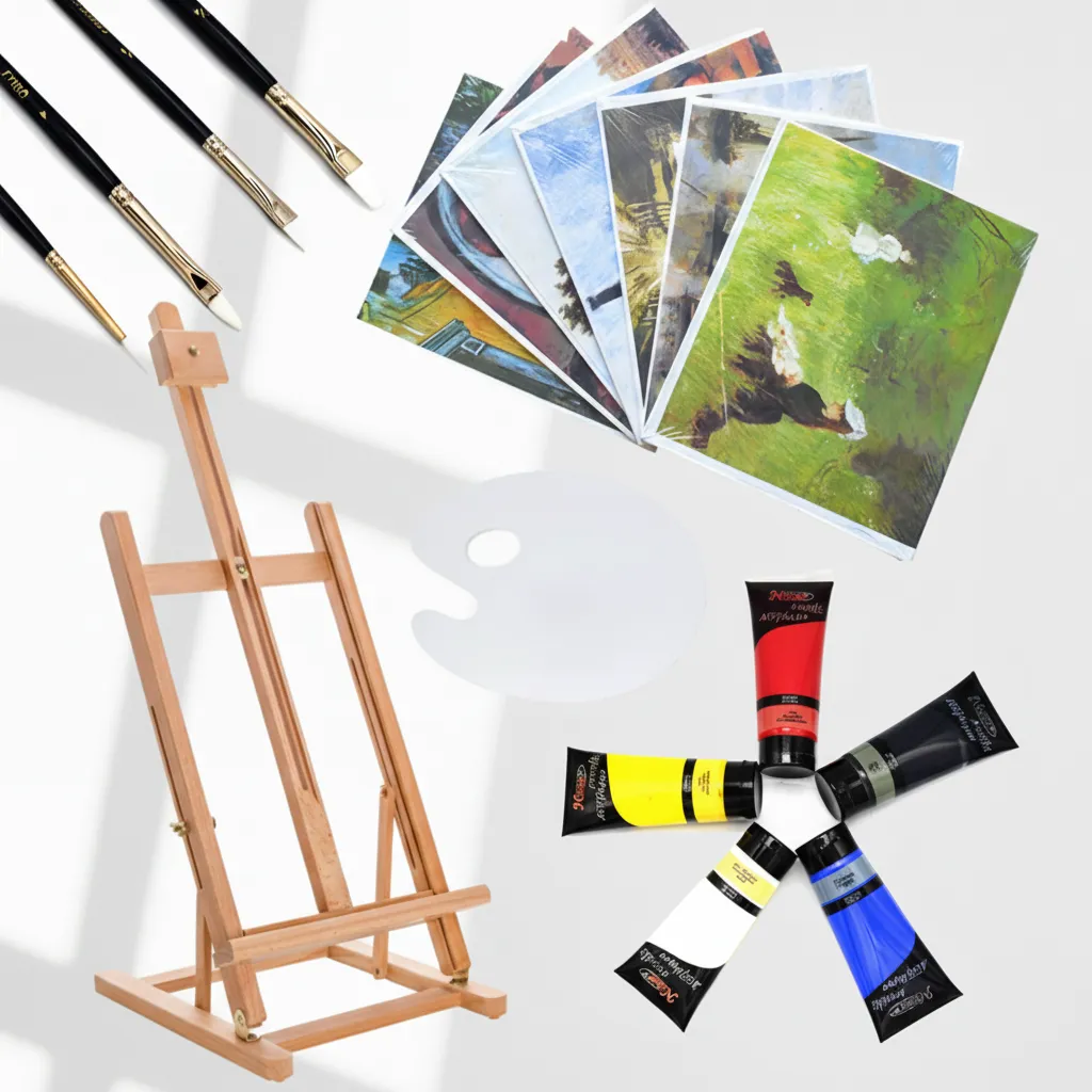 Beechwood Easel Set — Beginner Acrylic Kit — Nobel