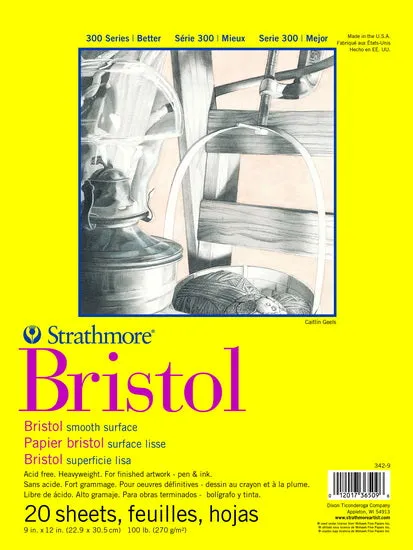 300 Series Bristol Pad — Smooth, 9 × 12 in — Strathmore