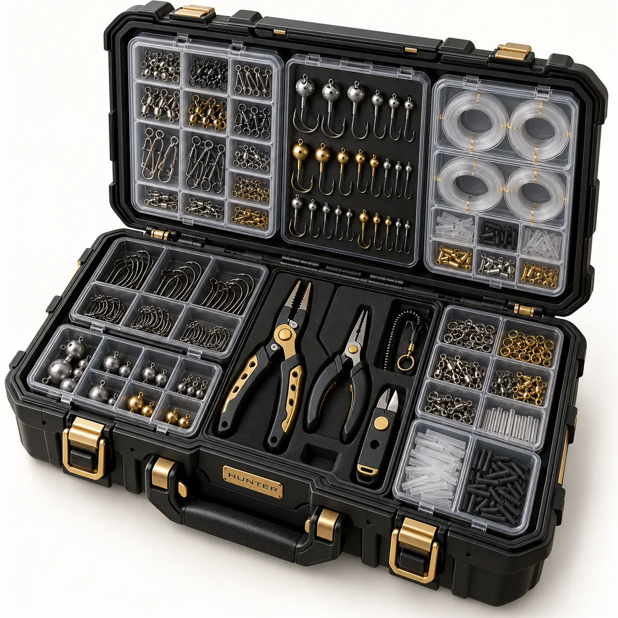 Tournament Rigging Box — illustrative HUNTER product concept