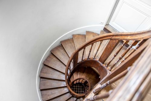 The house’s historic staircase