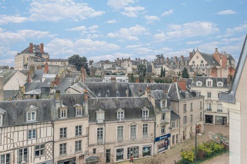 The historic centre’s rooftops and Blois castle seen from the apartment