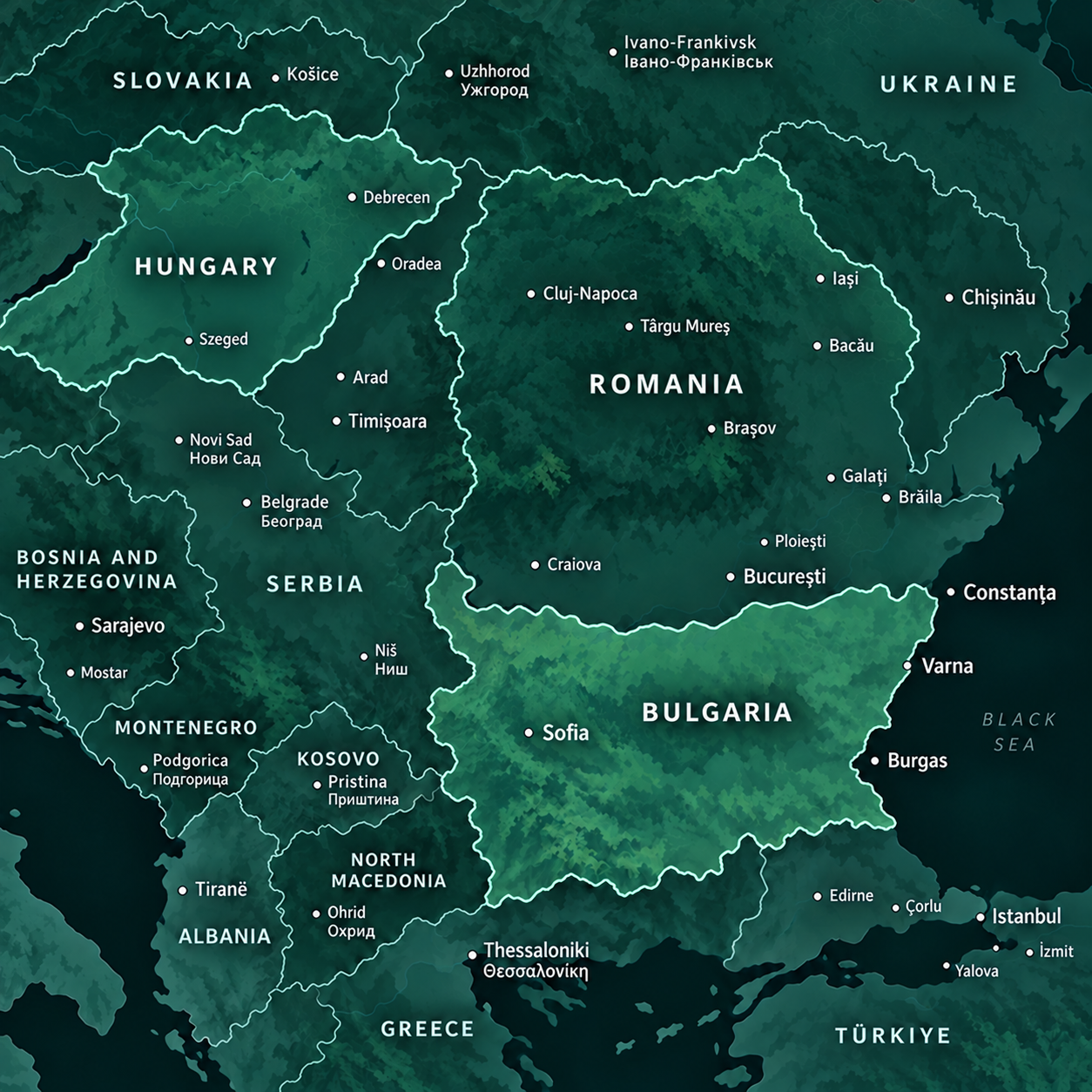 Map showing Unimasters office locations