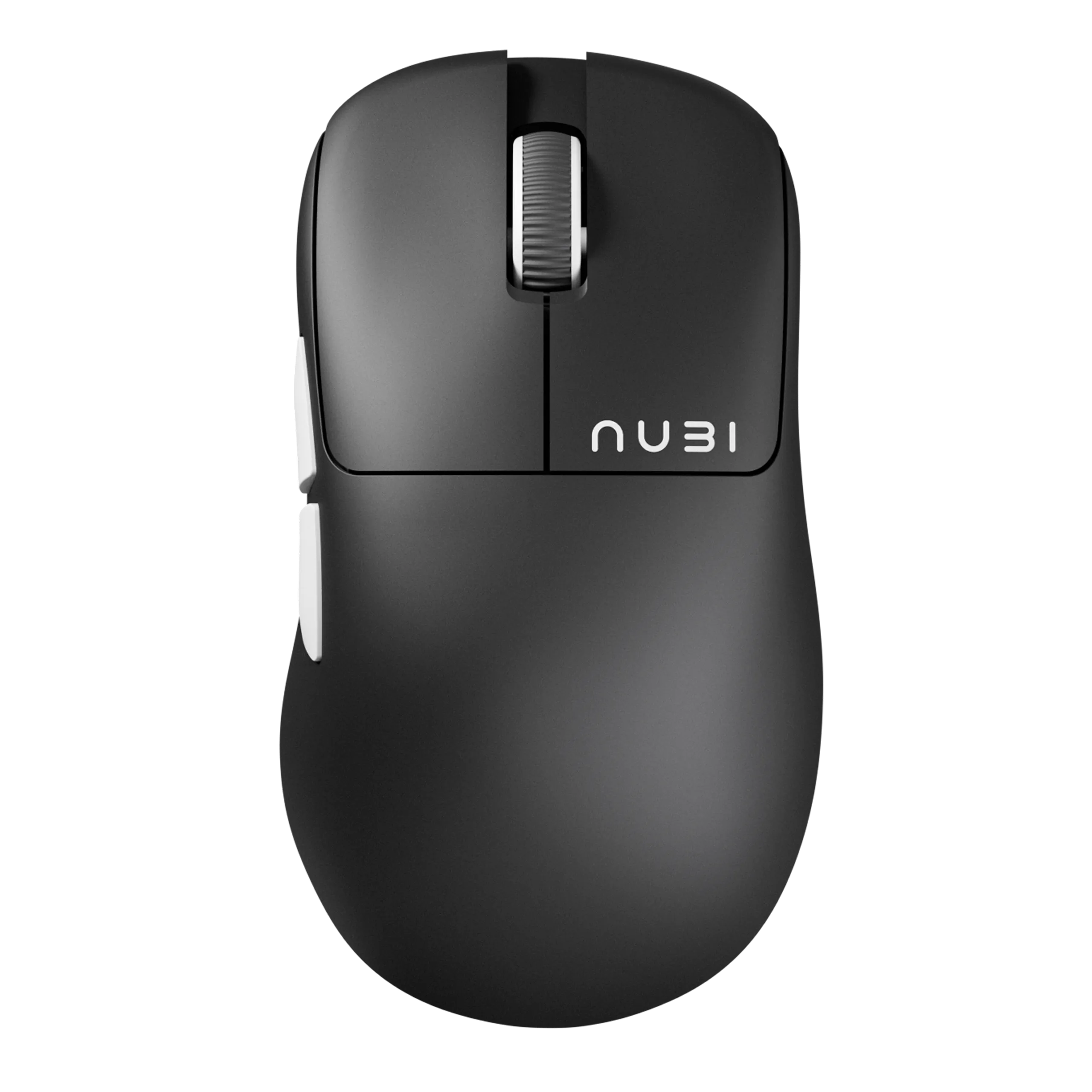 Top-down view of the black NUBI NM2 wireless mouse
