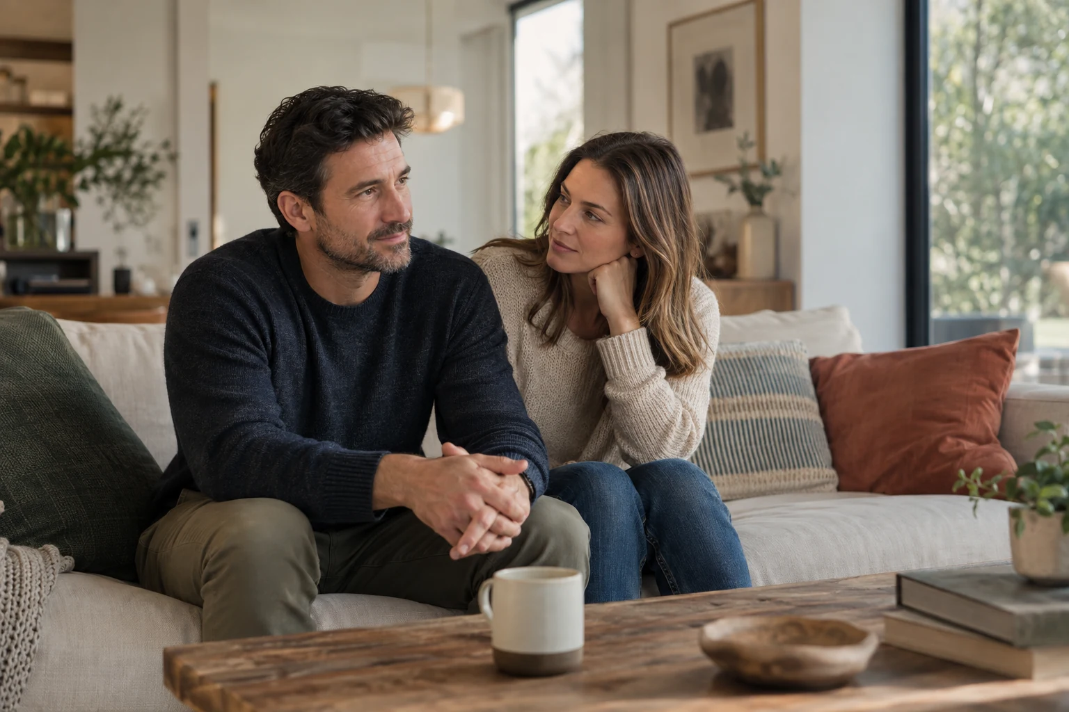 Pareja ilustrativa discutiendo cuidados coordinados de fertilidad