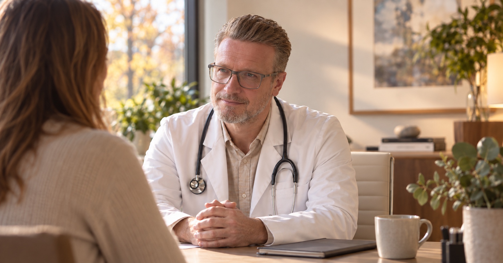 RCA physician in an illustrative patient consultation
