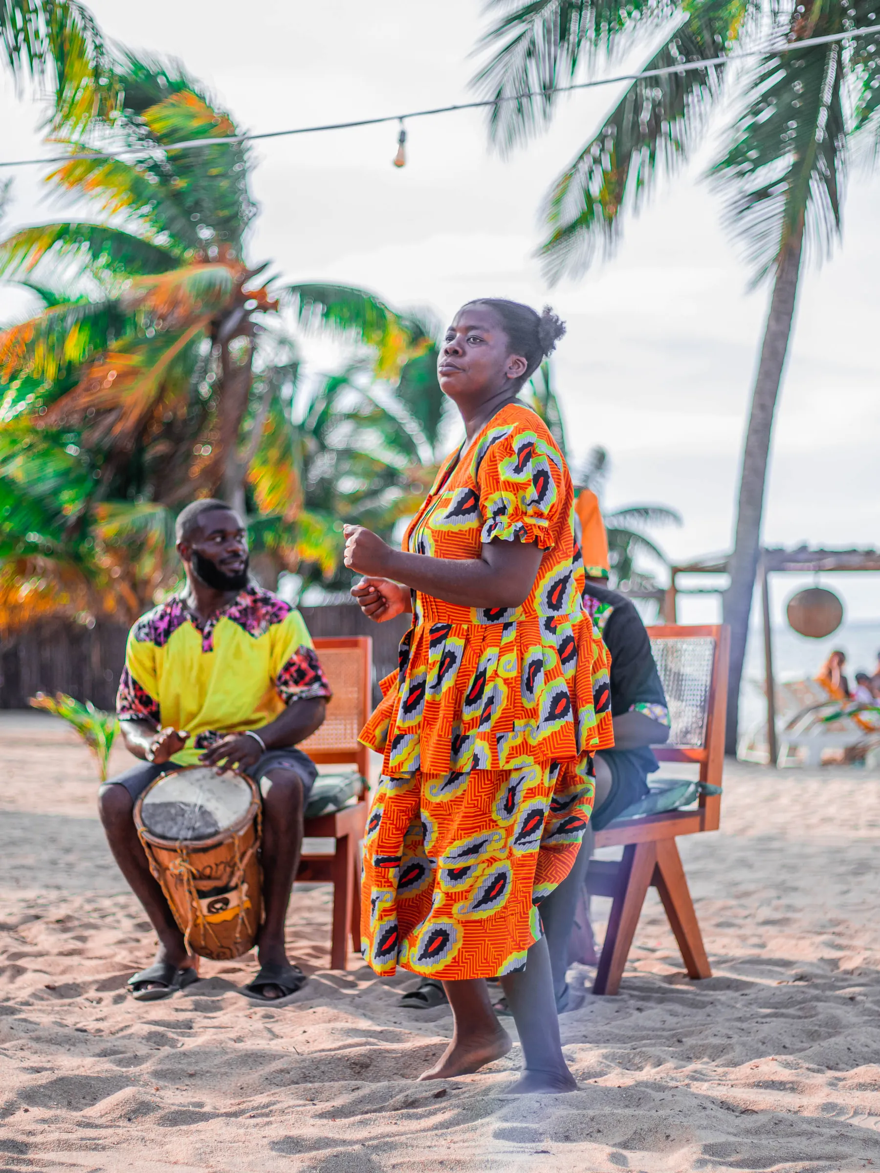 Garifuna dancers and drummers performing in Belize.