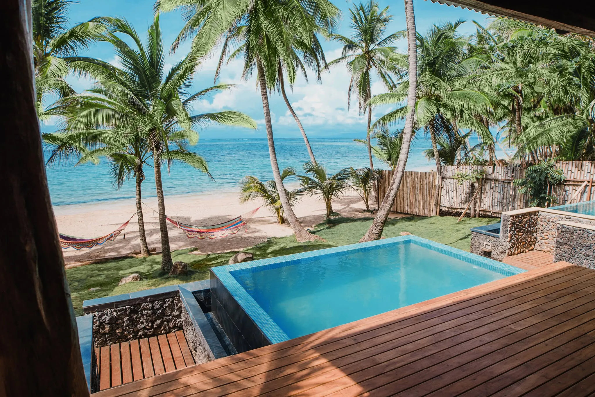 Beachfront villa with a plunge pool and palms, Nicaragua