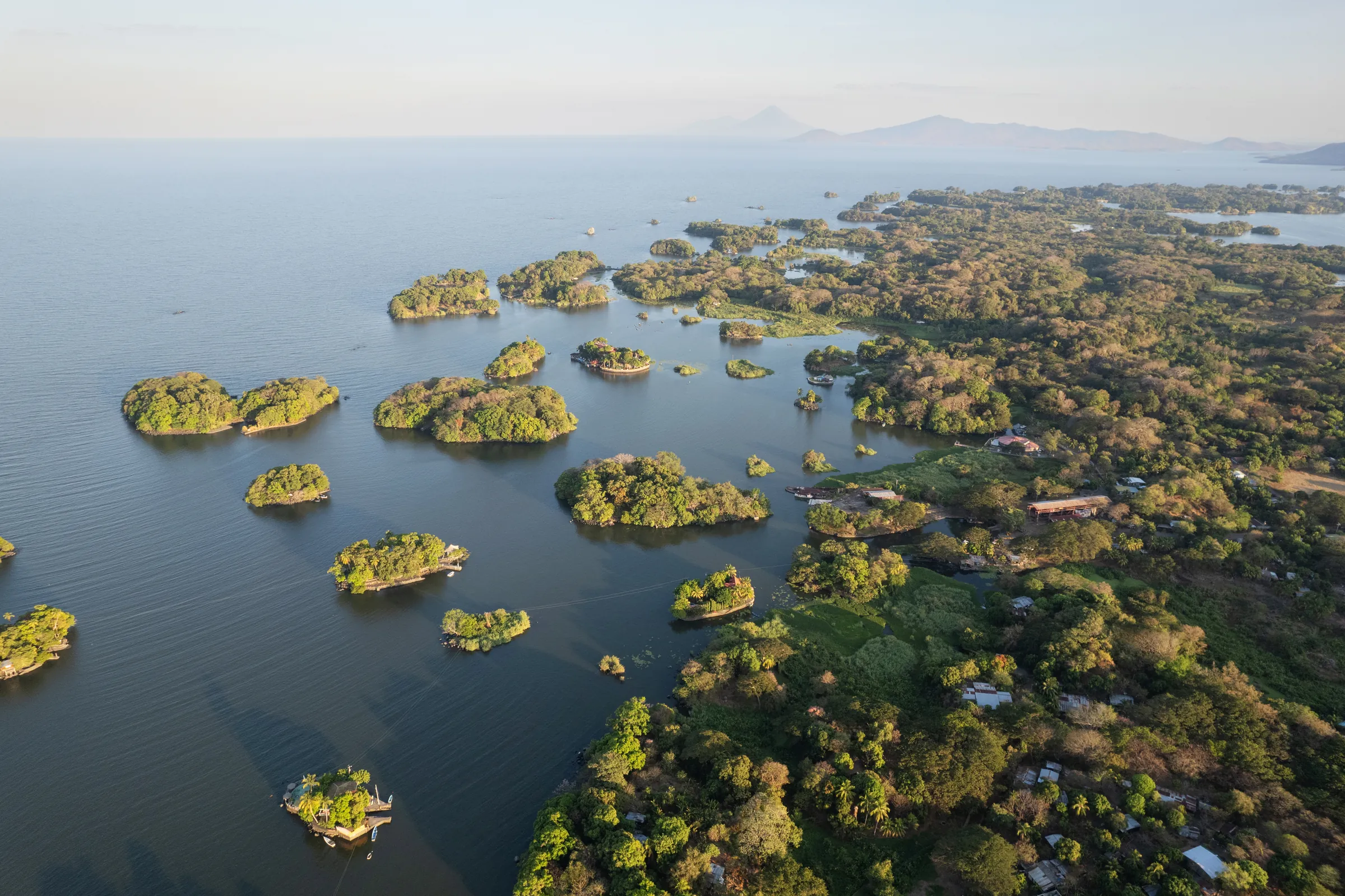 Aerial view of the Isletas de Granada on Lake Nicaragua