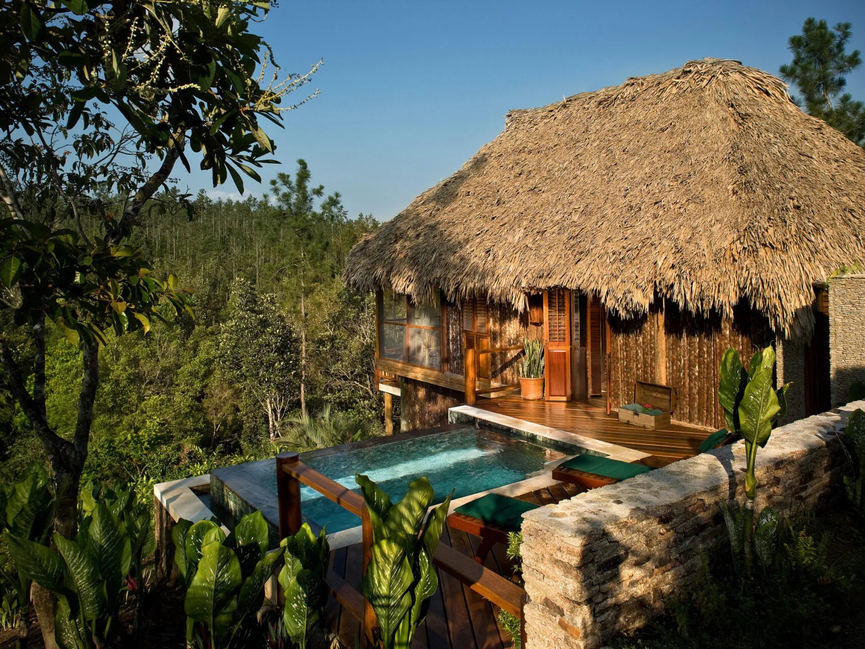Jungle villa with a private plunge pool at Blancaneaux Lodge, Belize