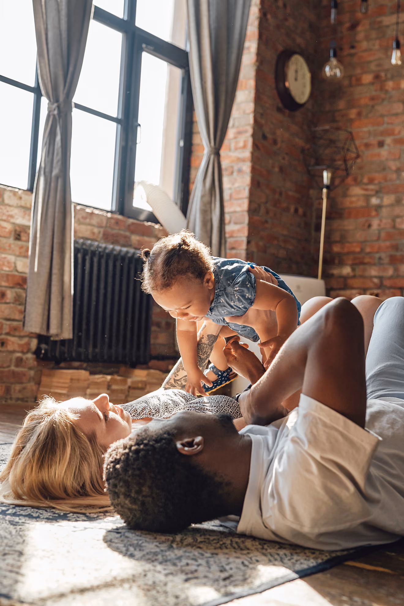 Family playing together at home