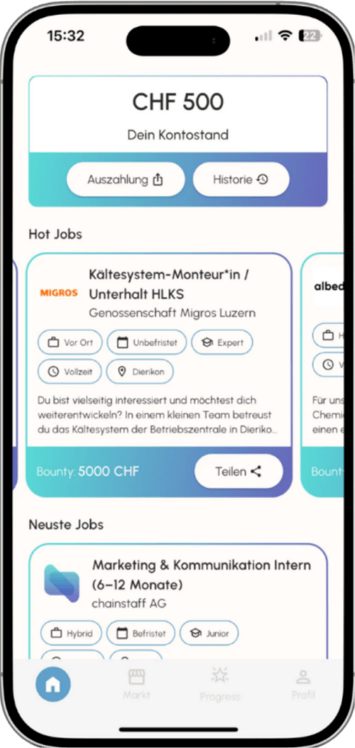 chainstaff App auf dem Smartphone