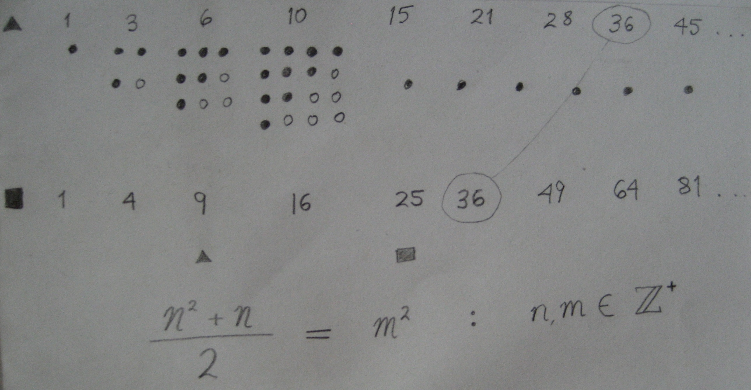 When is a triangular number a square number daniel fortunov