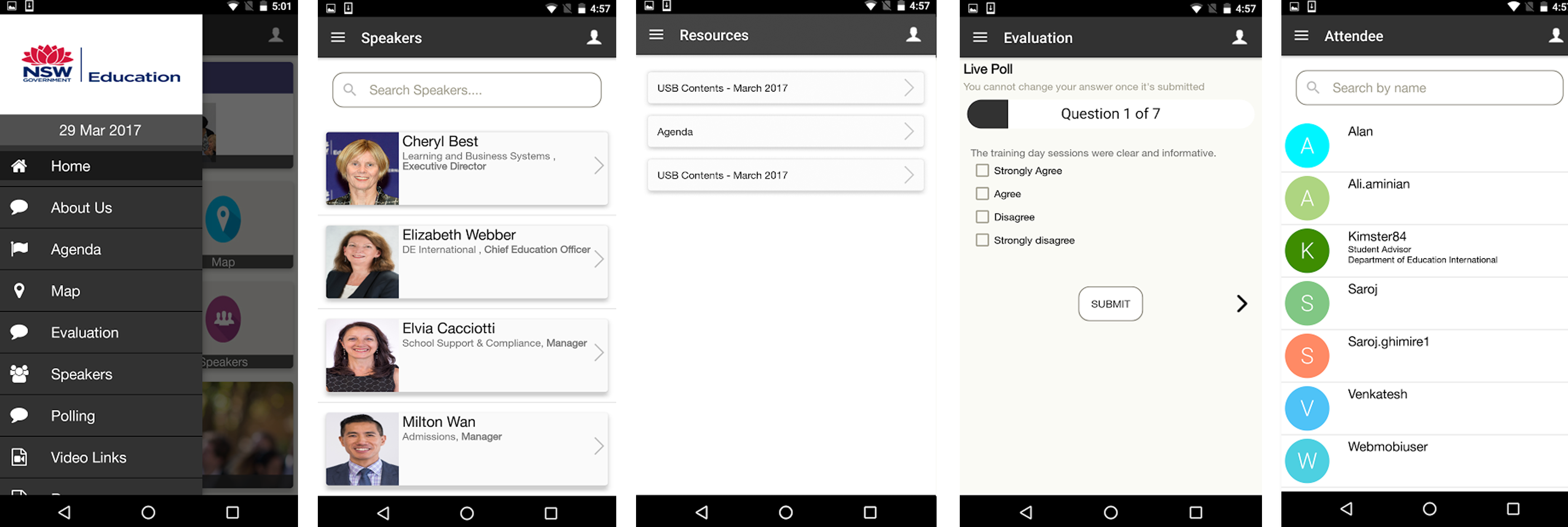 DE International Multi Event App | webMOBI | NSW