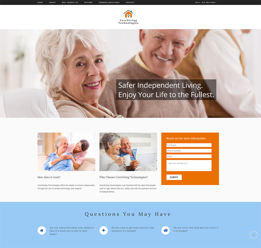 One Page mini-site