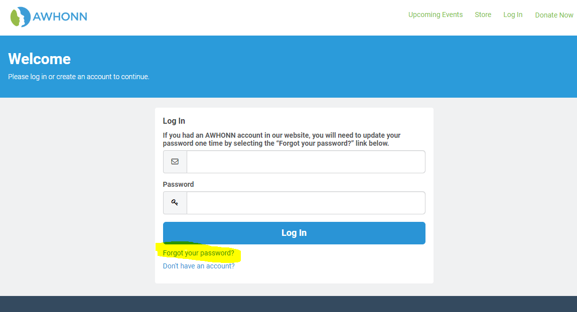 First Time Logging In? AWHONN
