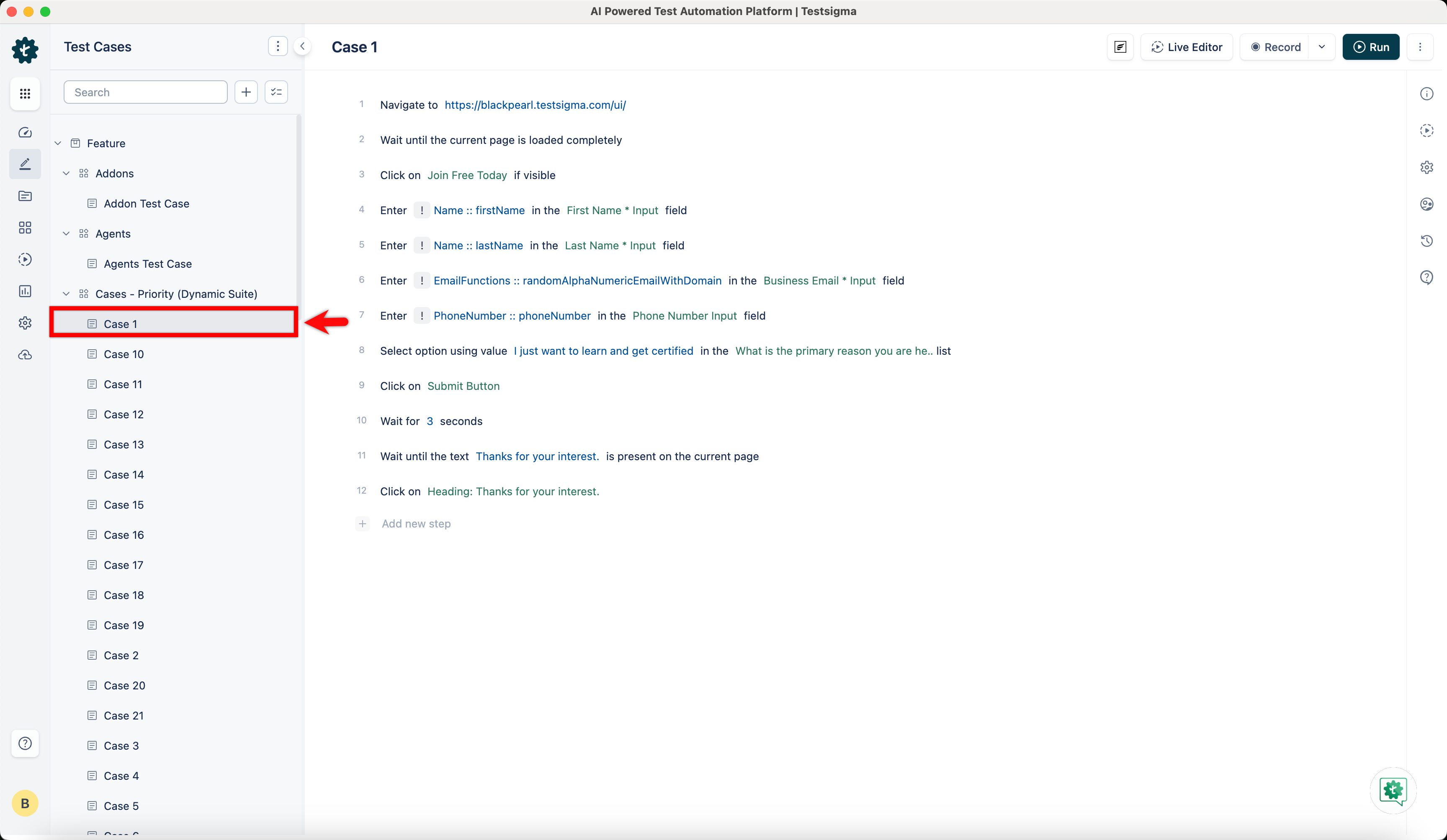 Test Case