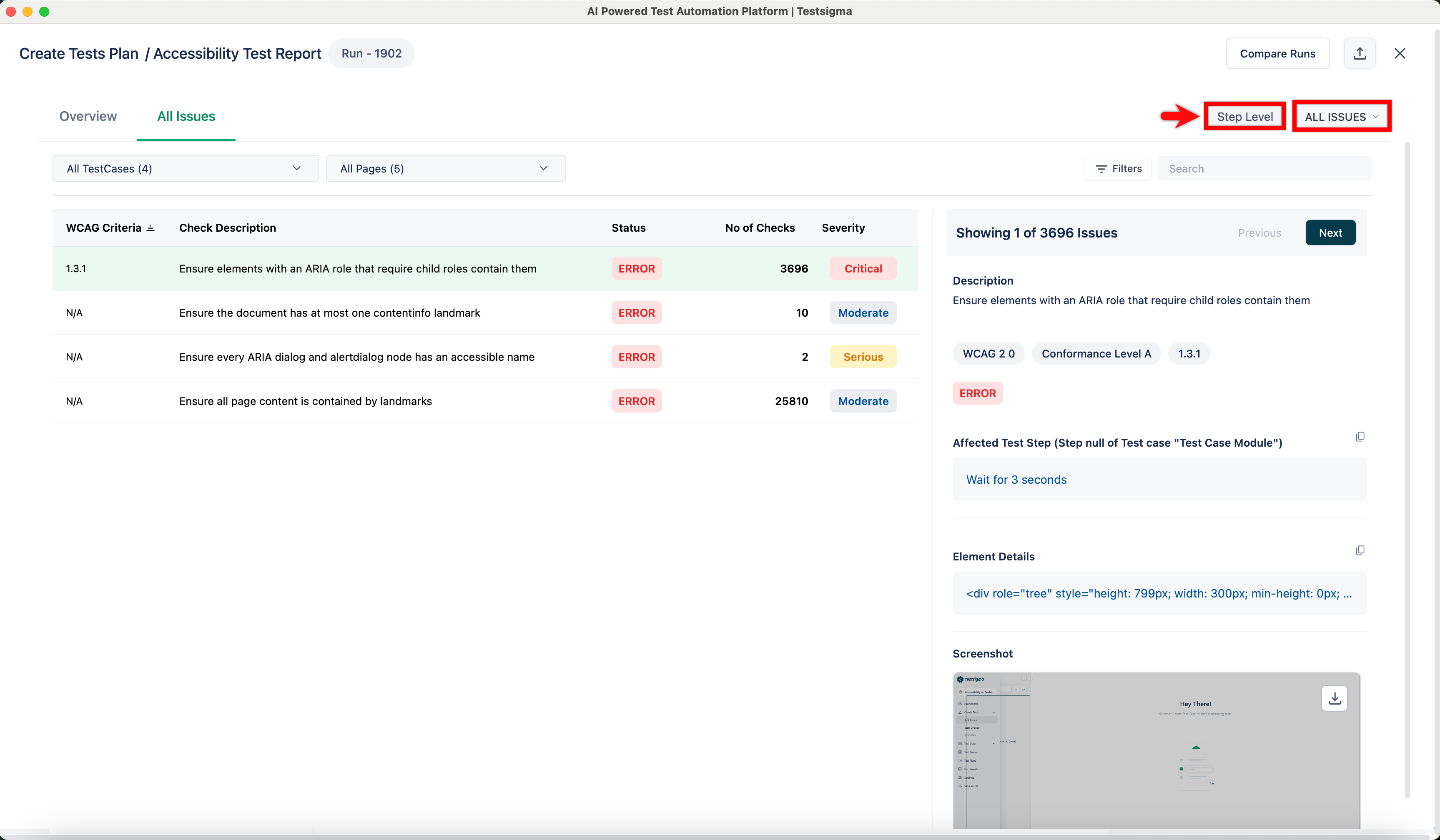 View options