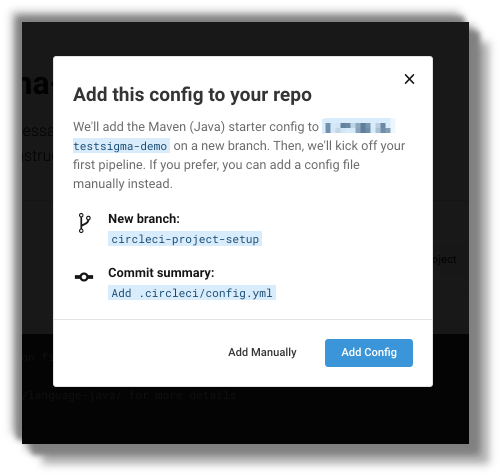 add config to repo in Circle CI