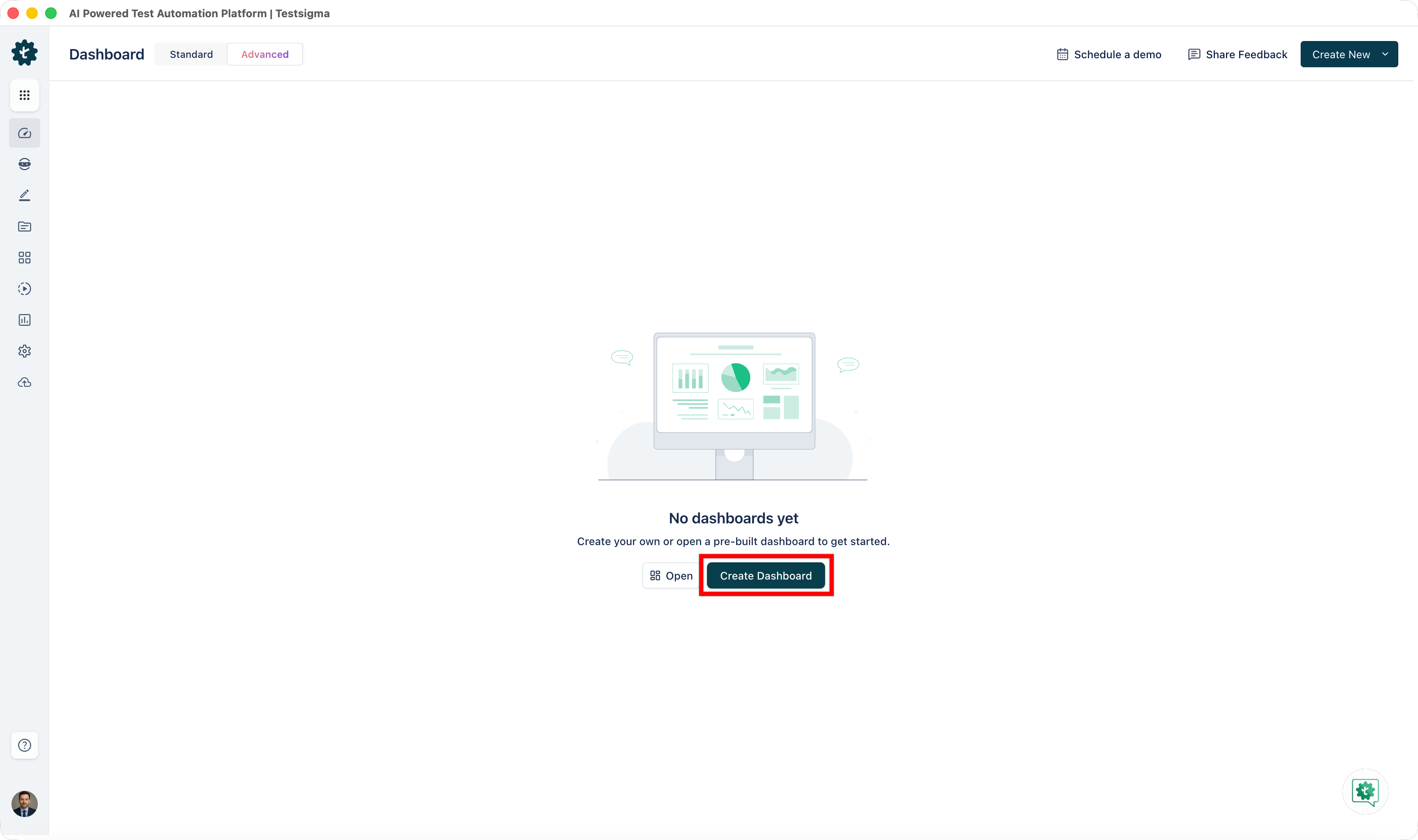 Create Dashboard Tab