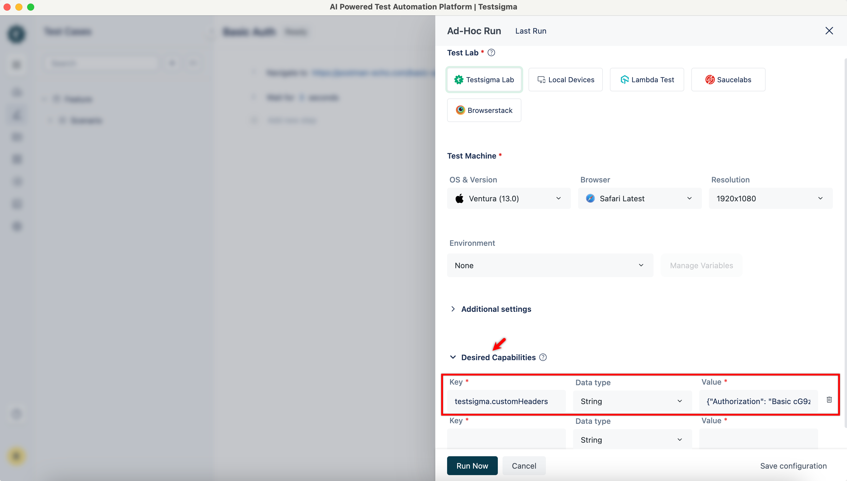 Desired Capabilities