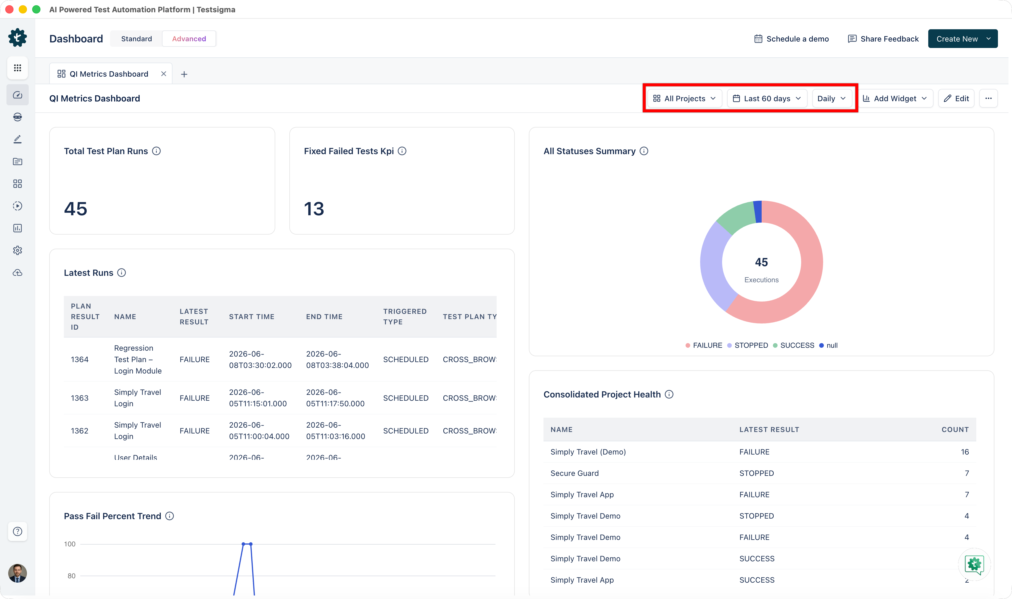 Dashboard Filter Controls
