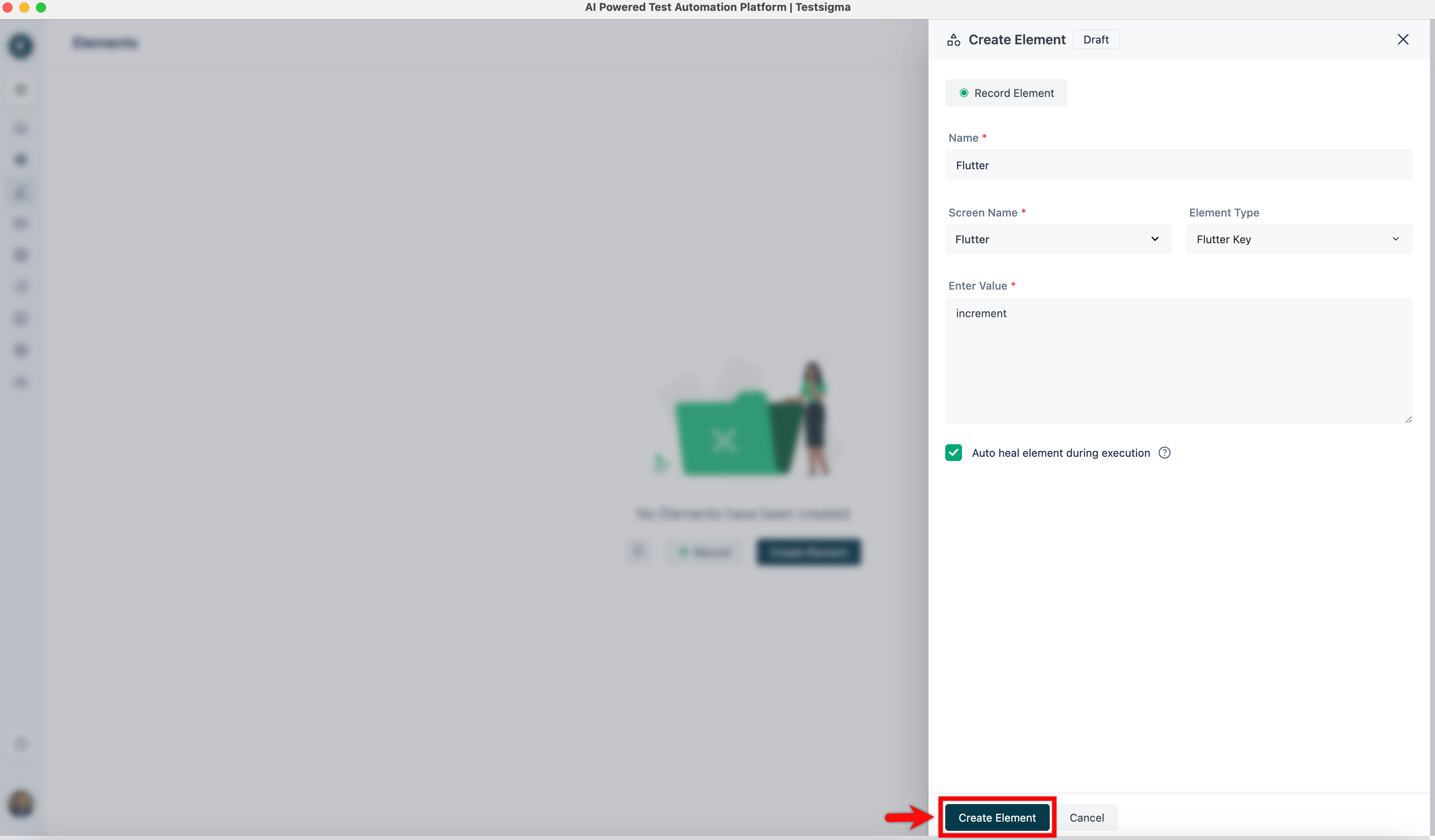 Click Create Element