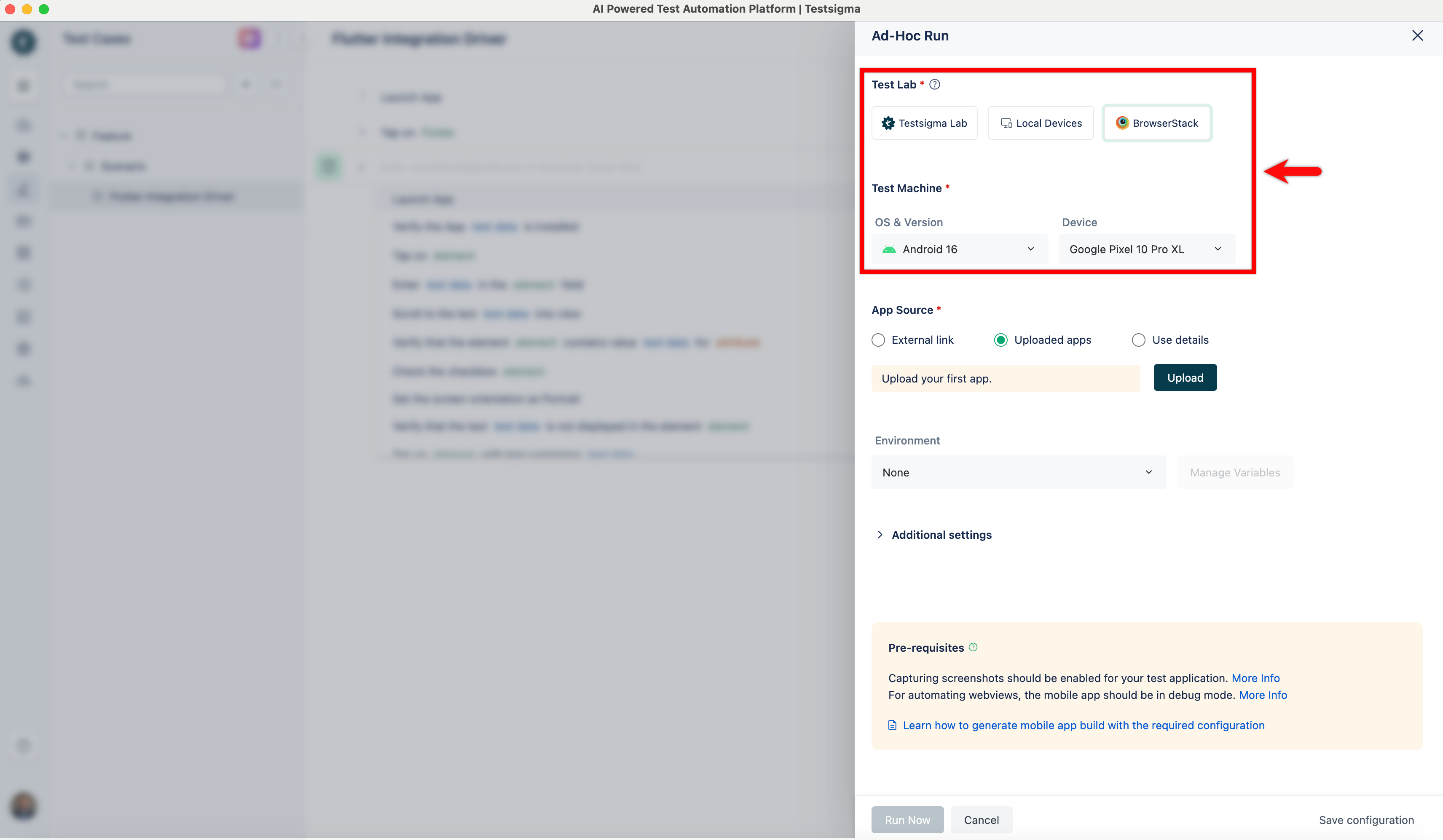 Test Lab and Test machine