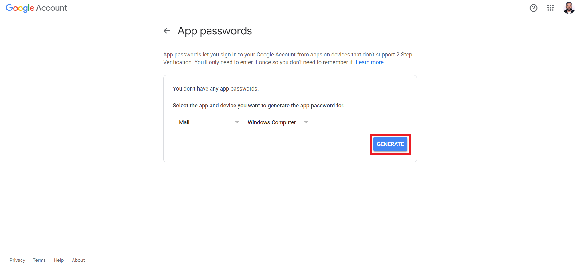 Generate Password
