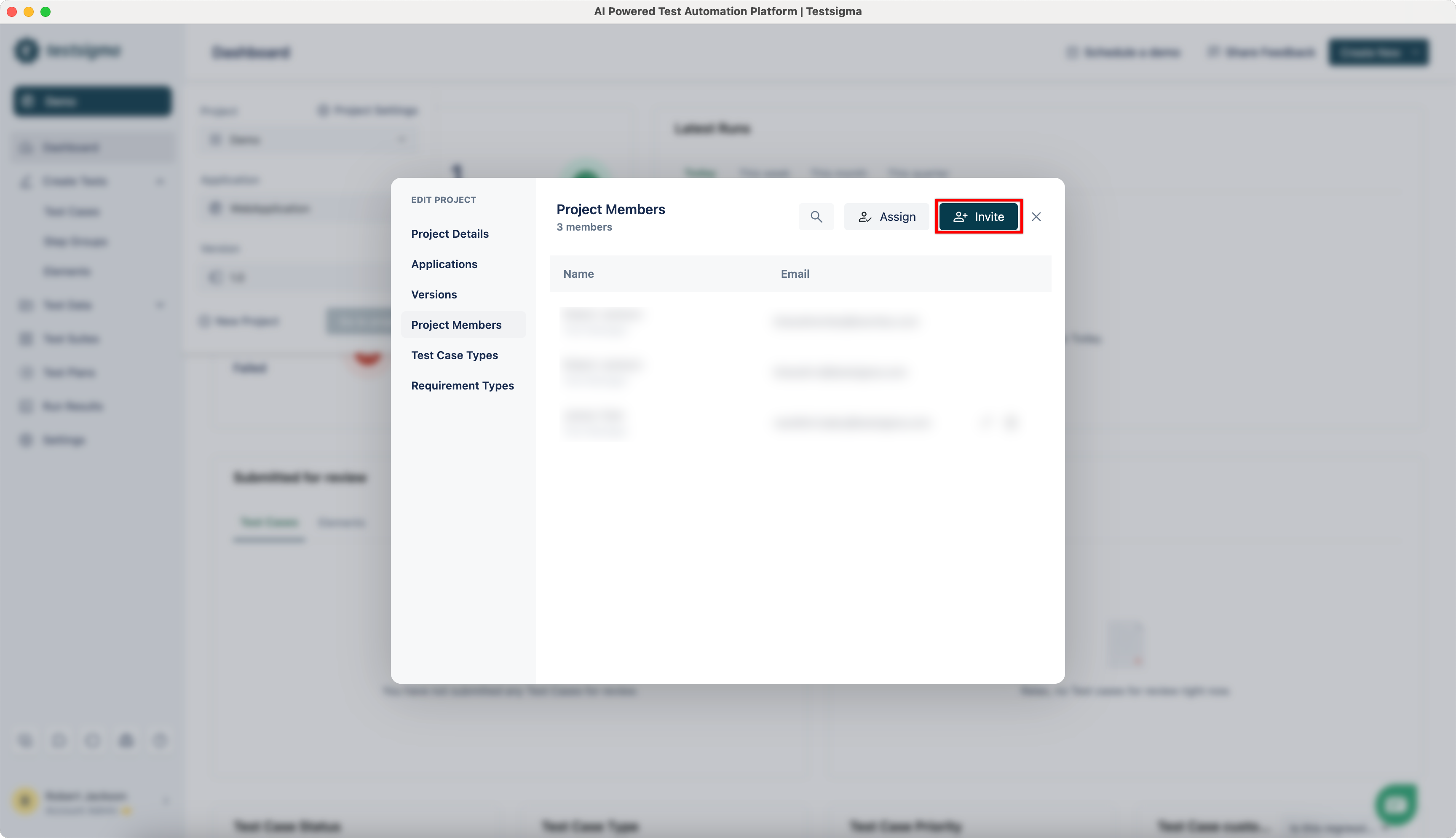 Inviting Team Members to a Project 2