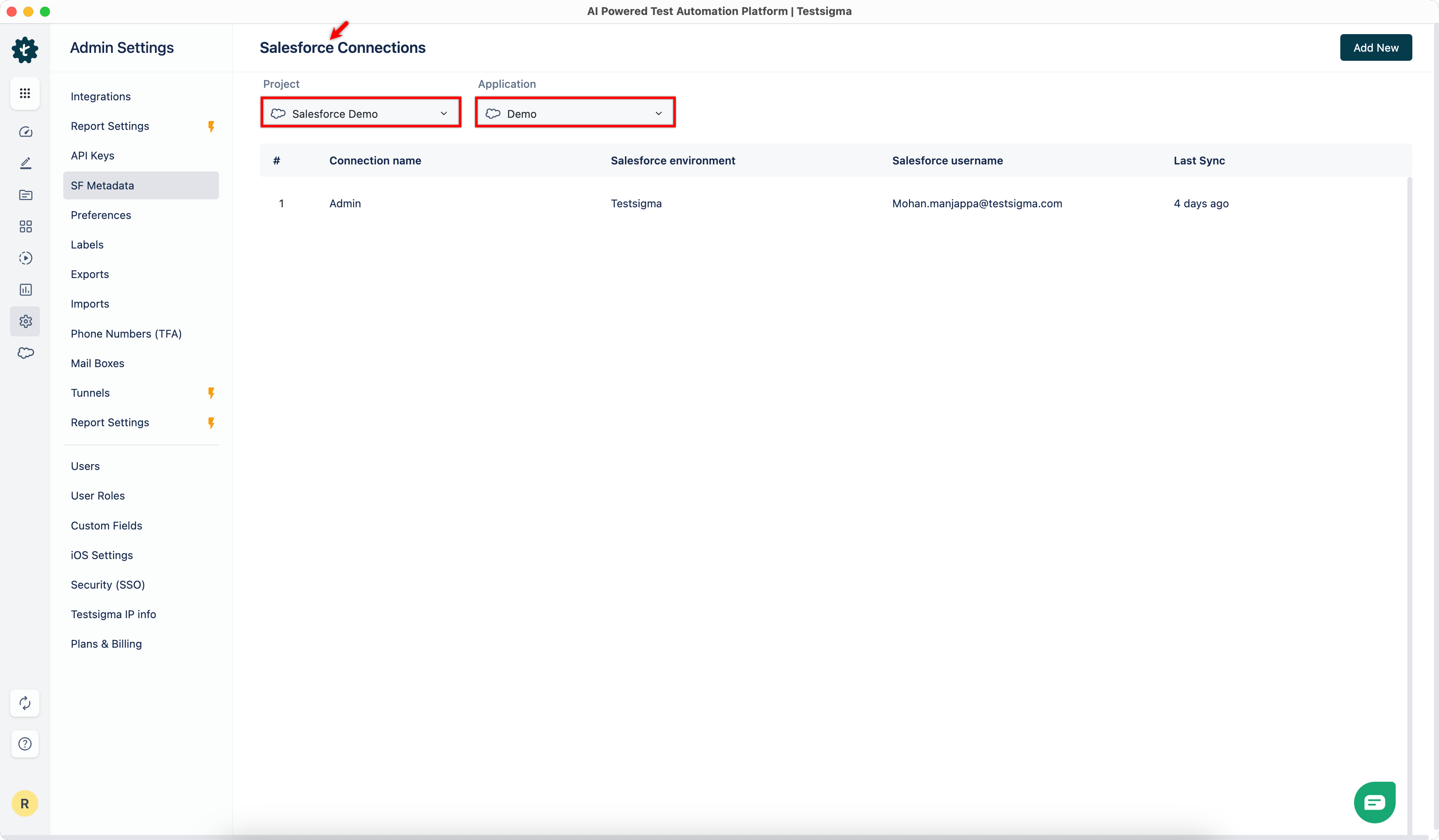 Select Project & App