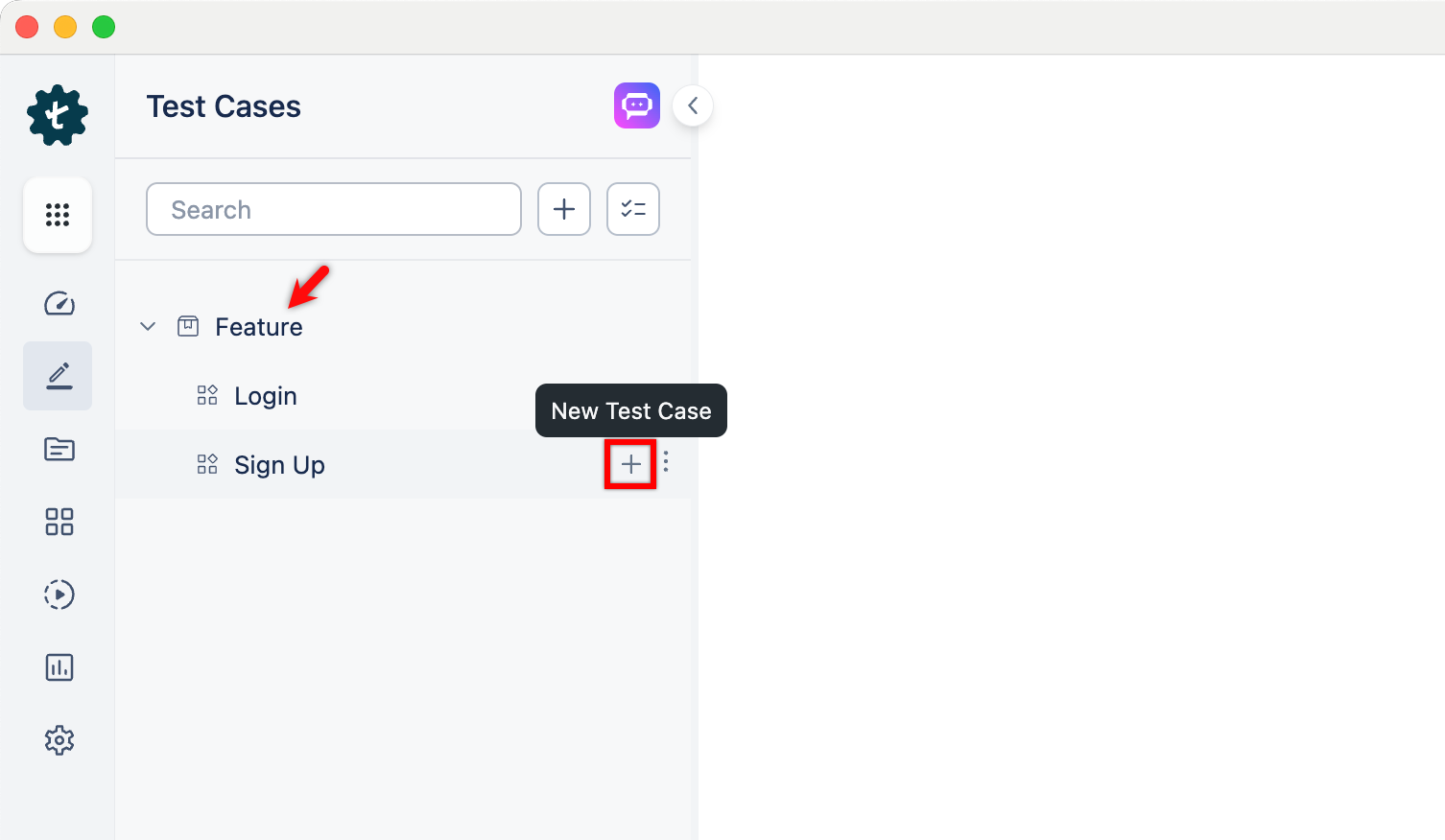 Plus Icon Test Case