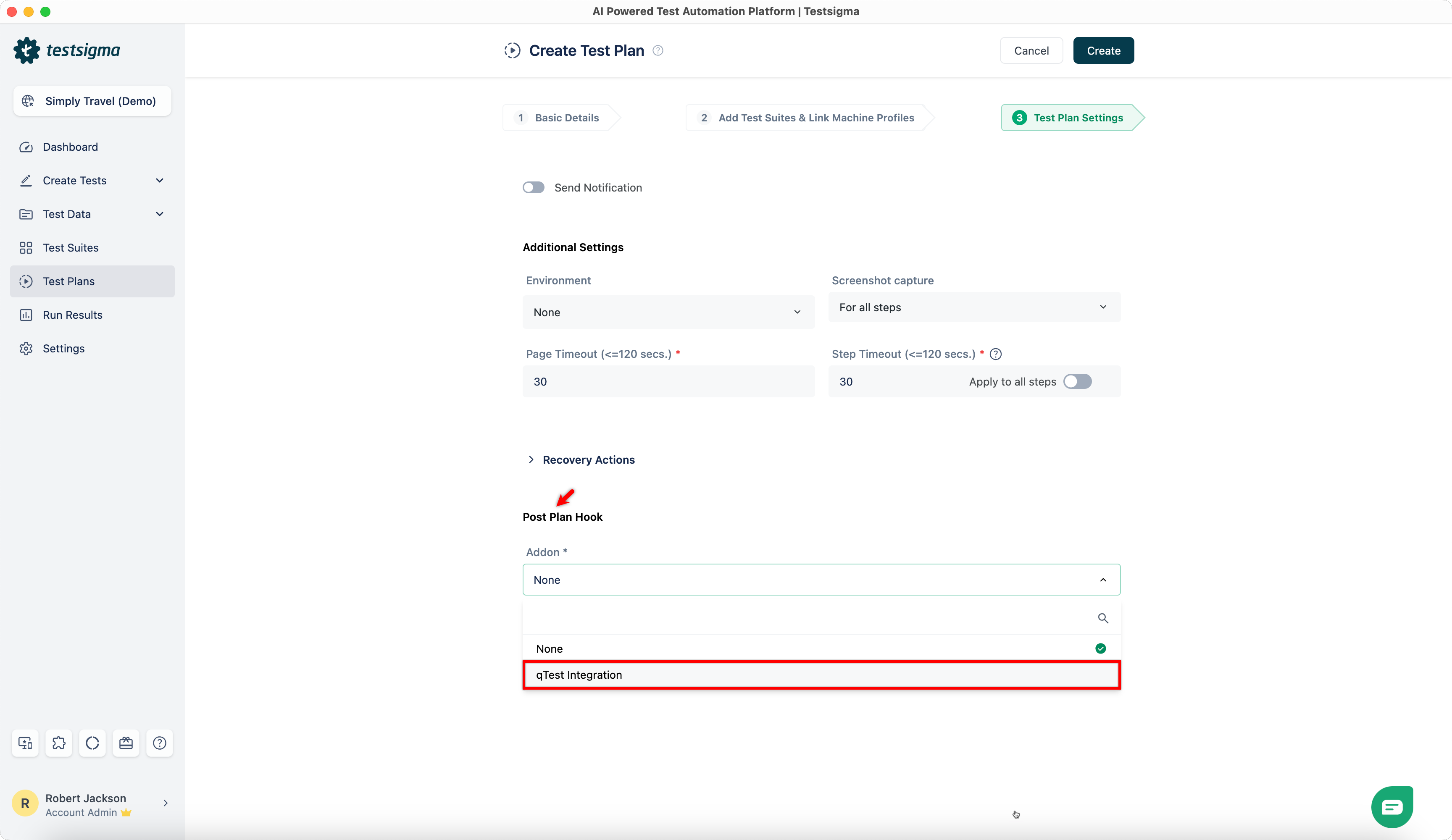 qTest Post Plan Hook