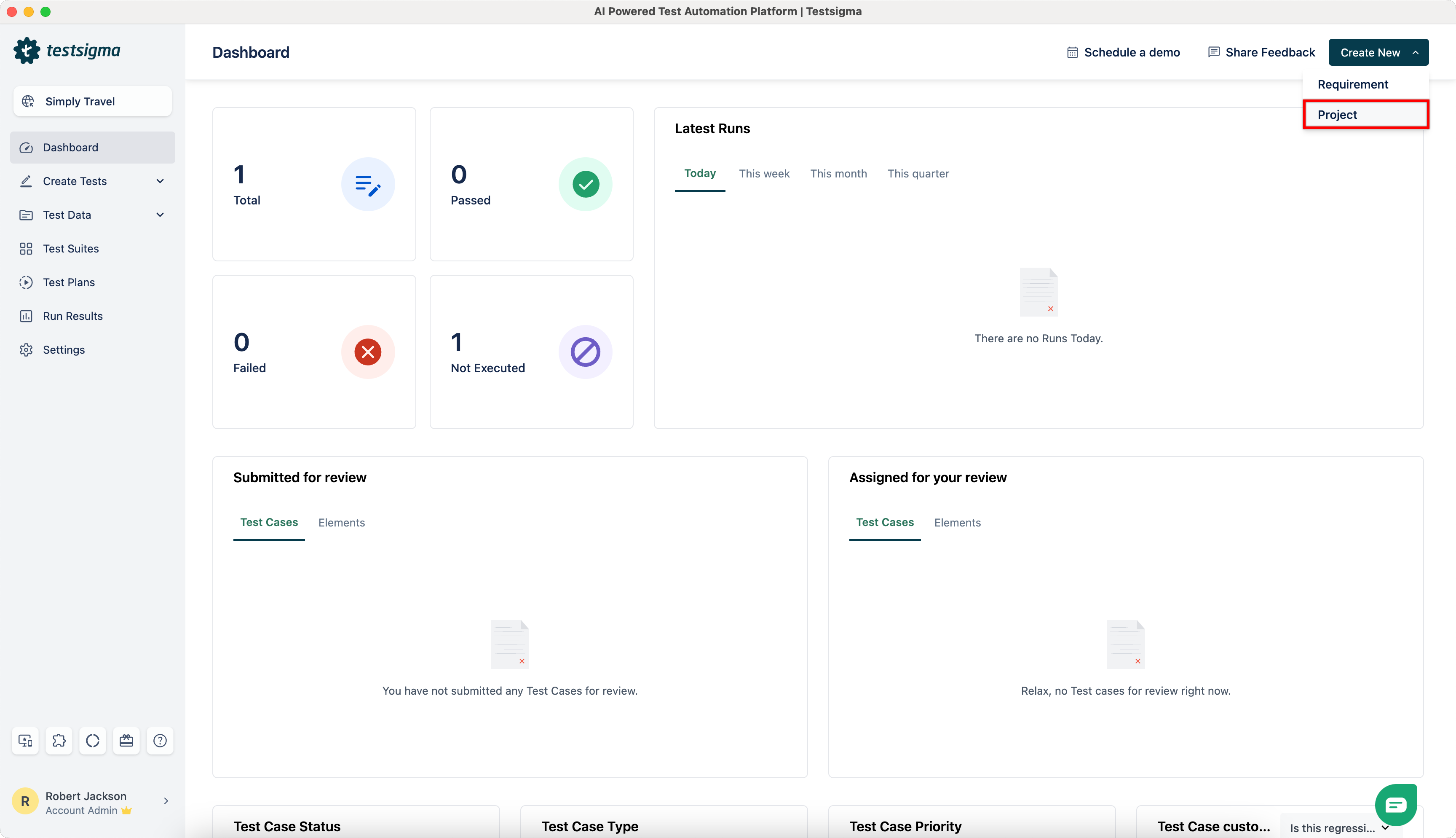 Projects and Settings 1