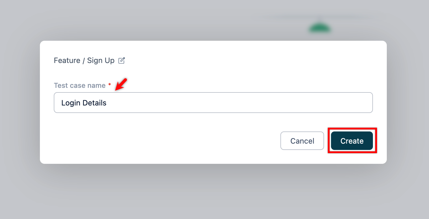 Record Test Case Name