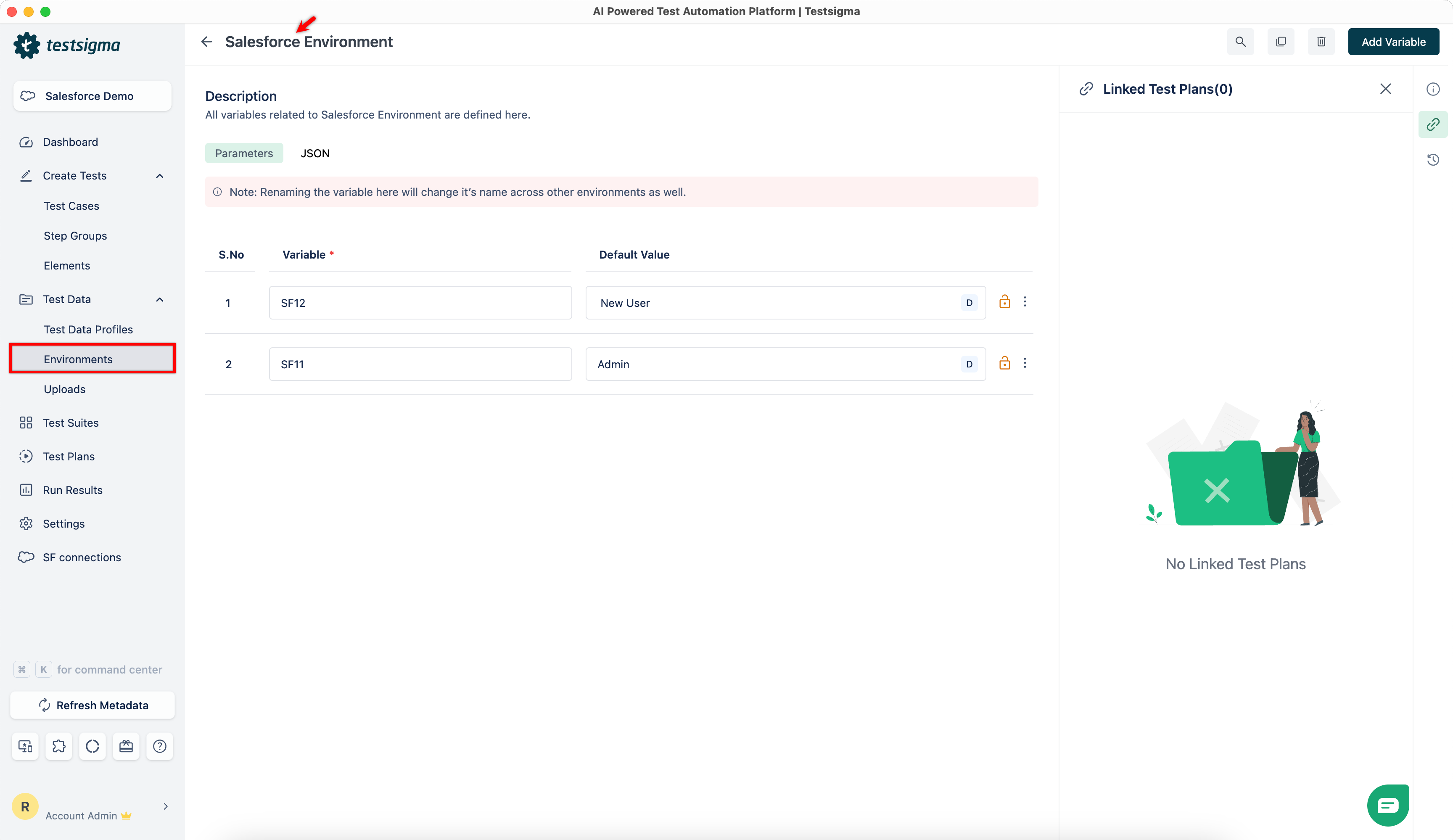User Connection Envs