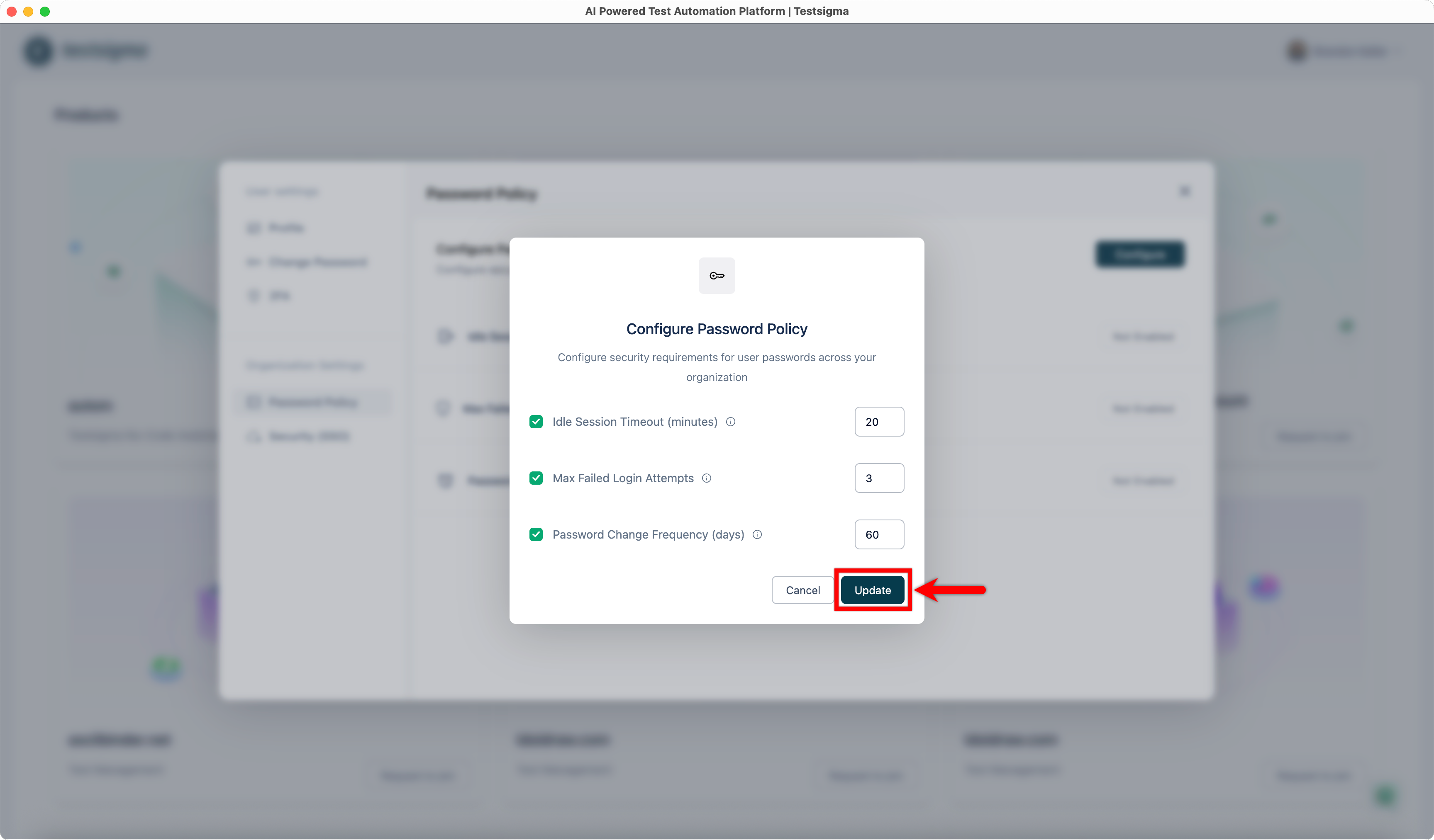 Update Policy Options
