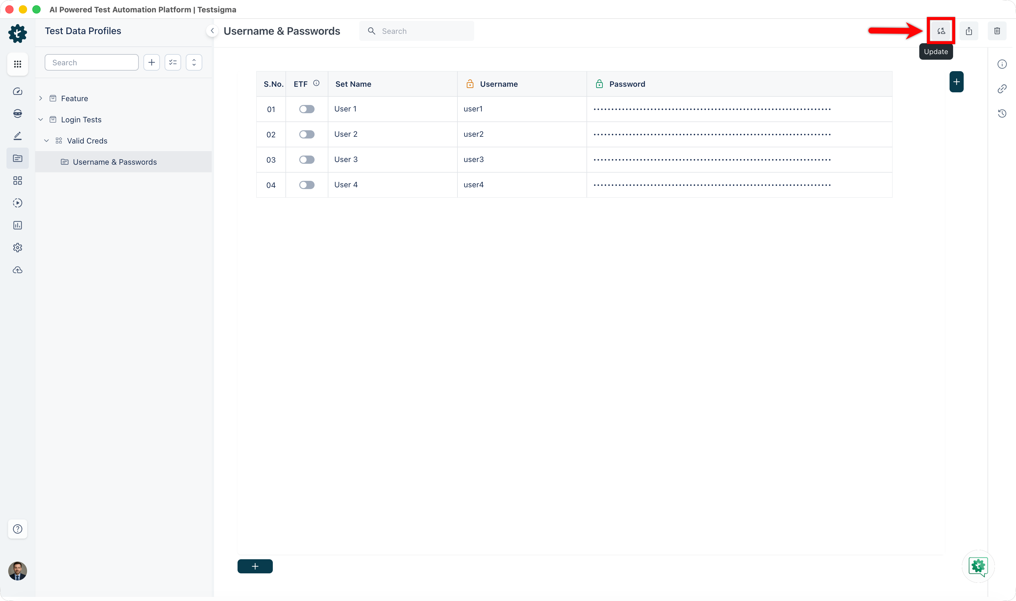 Update TDP from Details Page