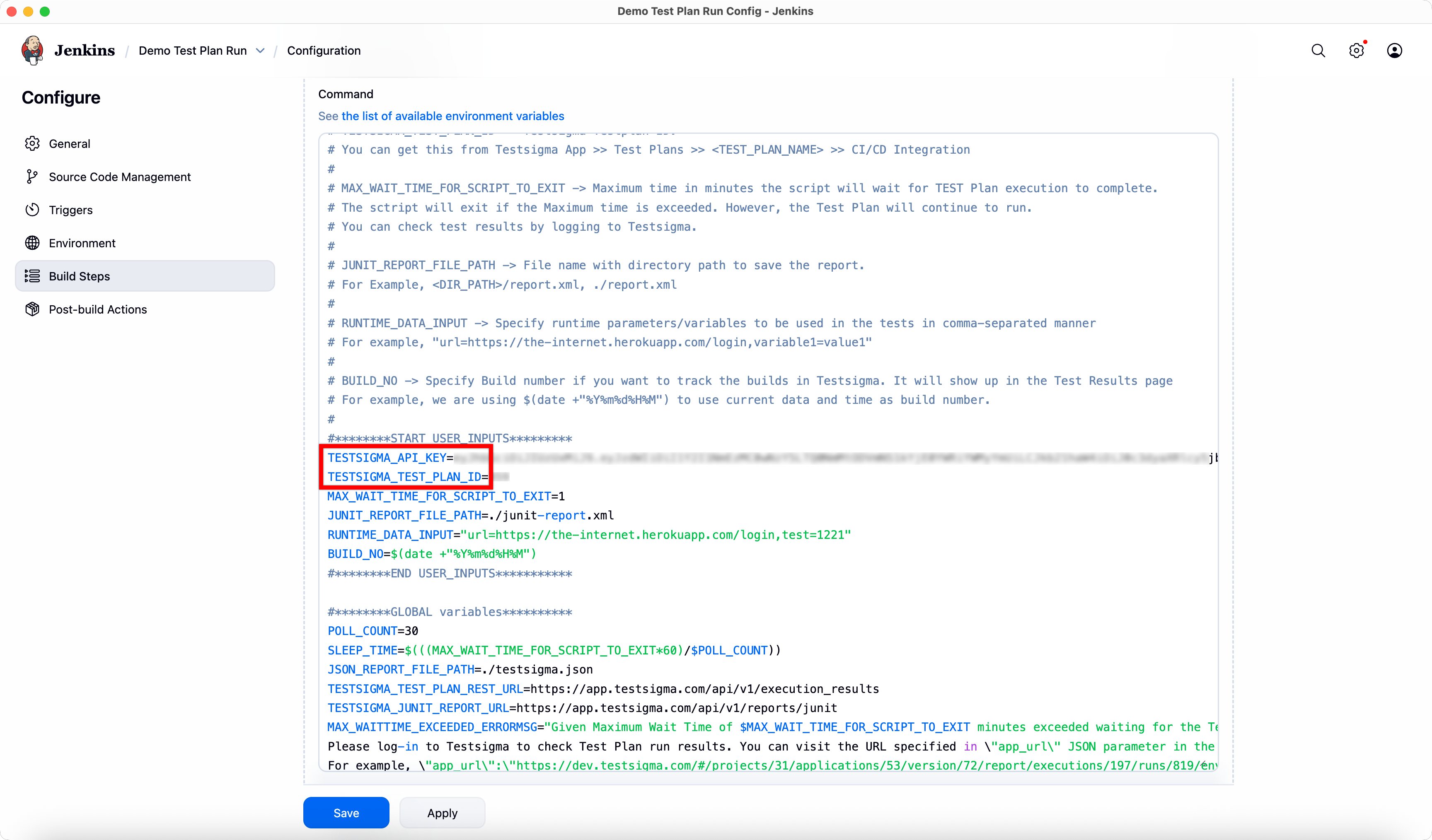 Values in Shell Script