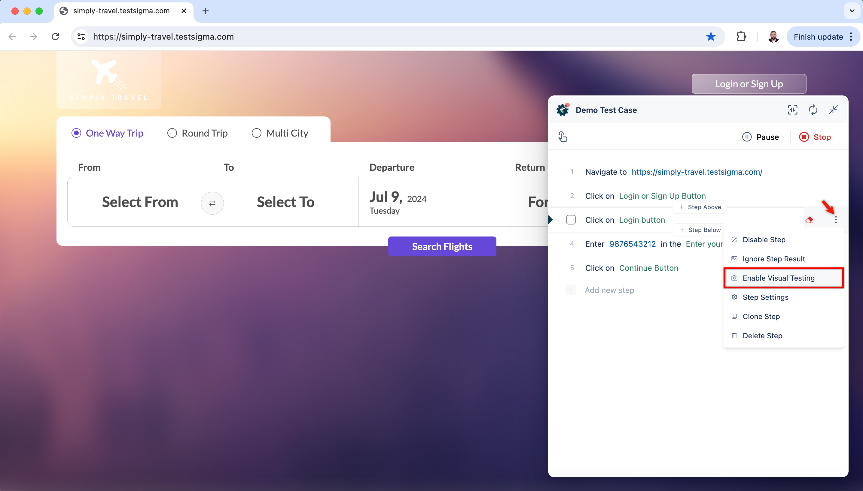 Enable Visual Testing
