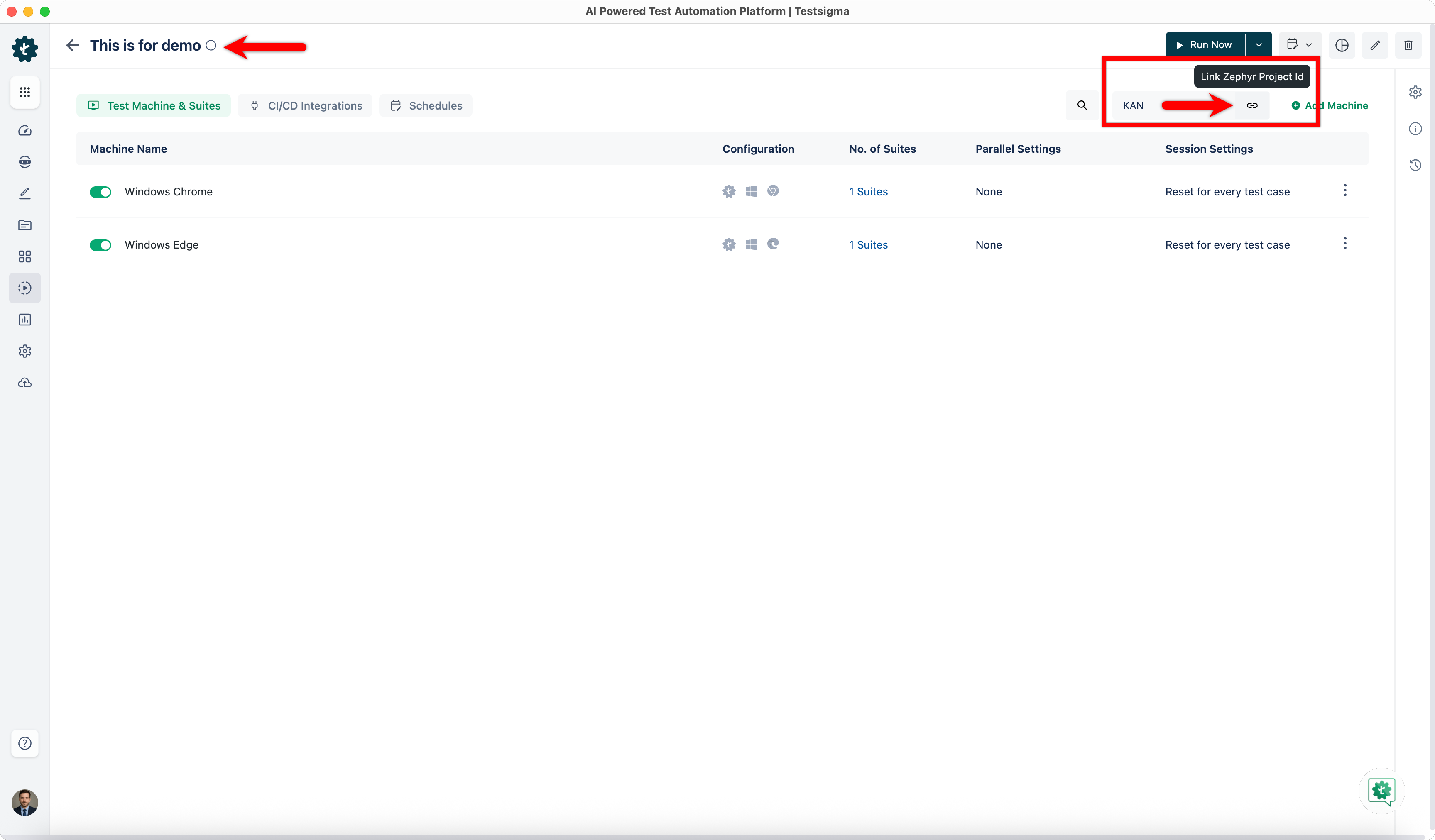 Link Zephyr Plan with ID