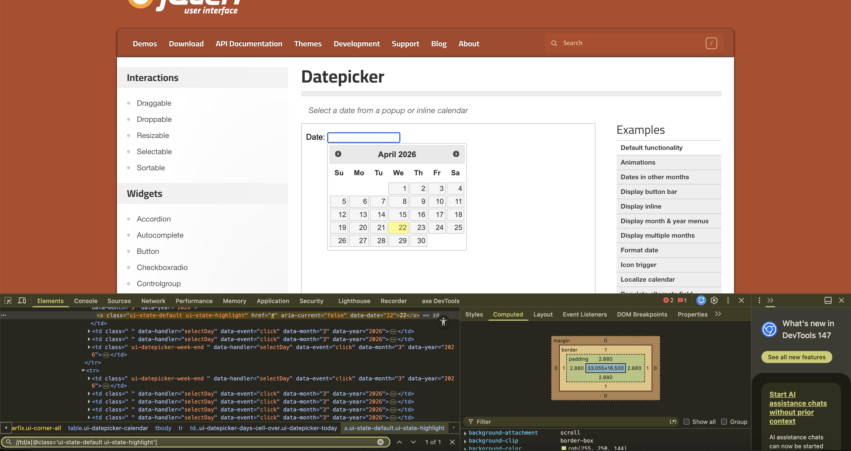 Date Picker - Today