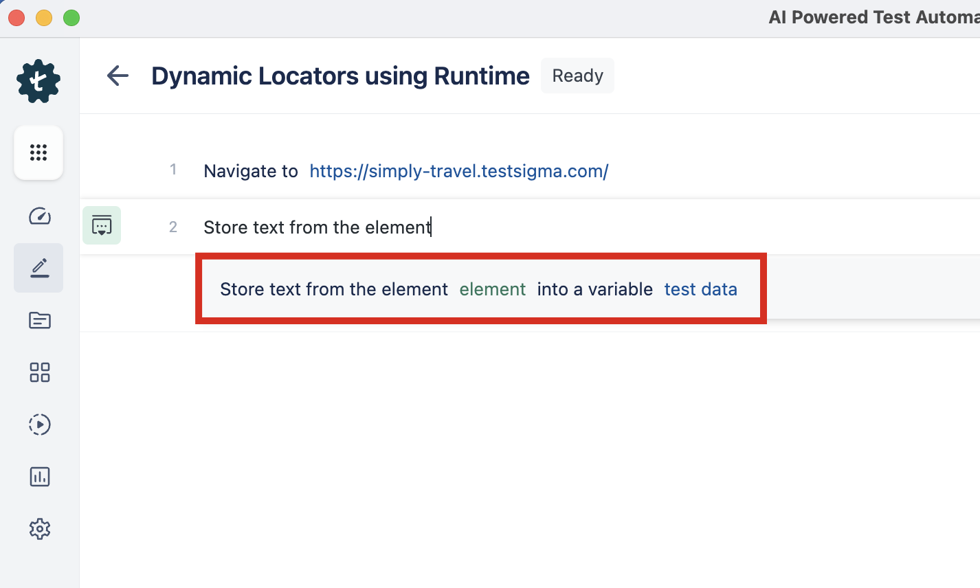 Use Element Test Data NLP