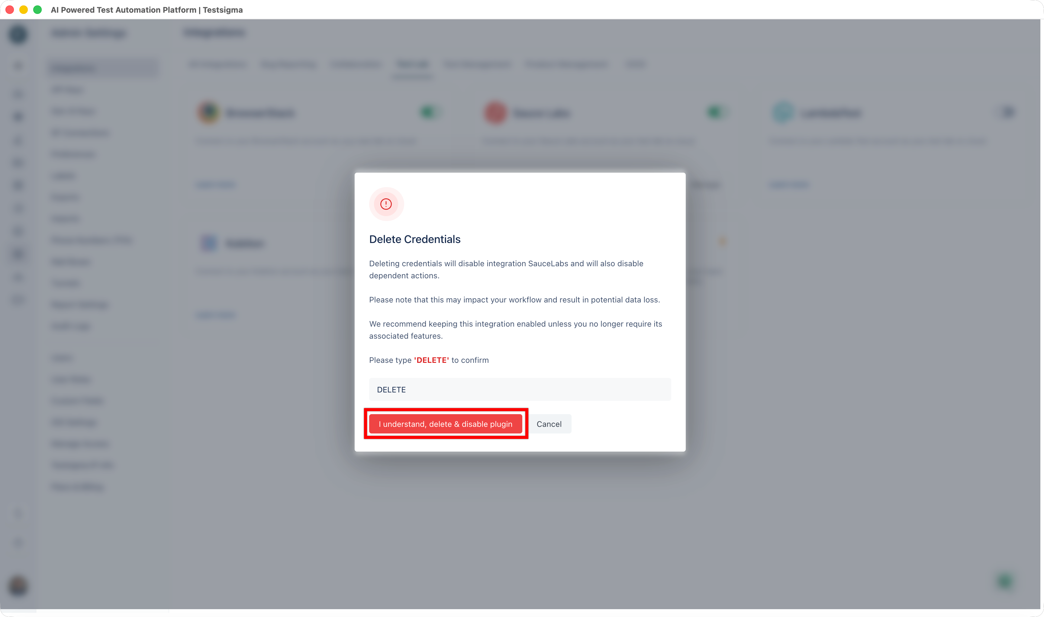 Manage Integrated Test Labs