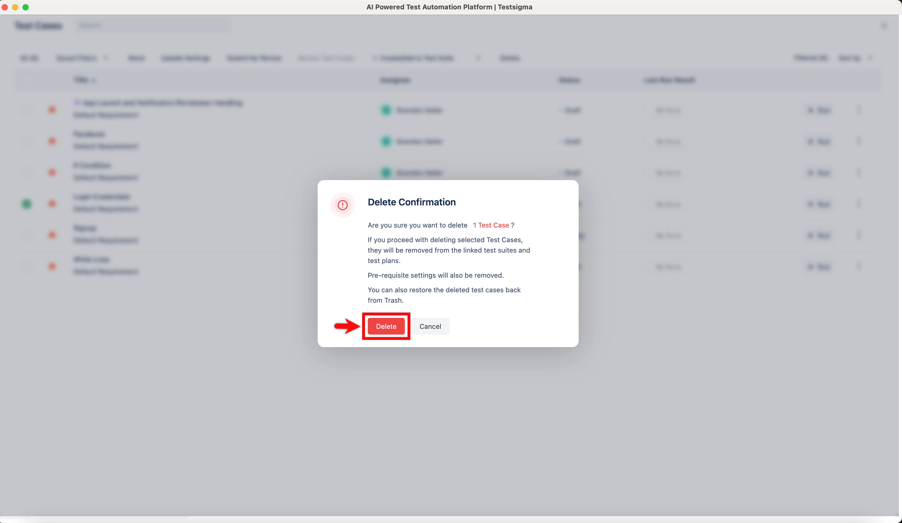 delete confirmation