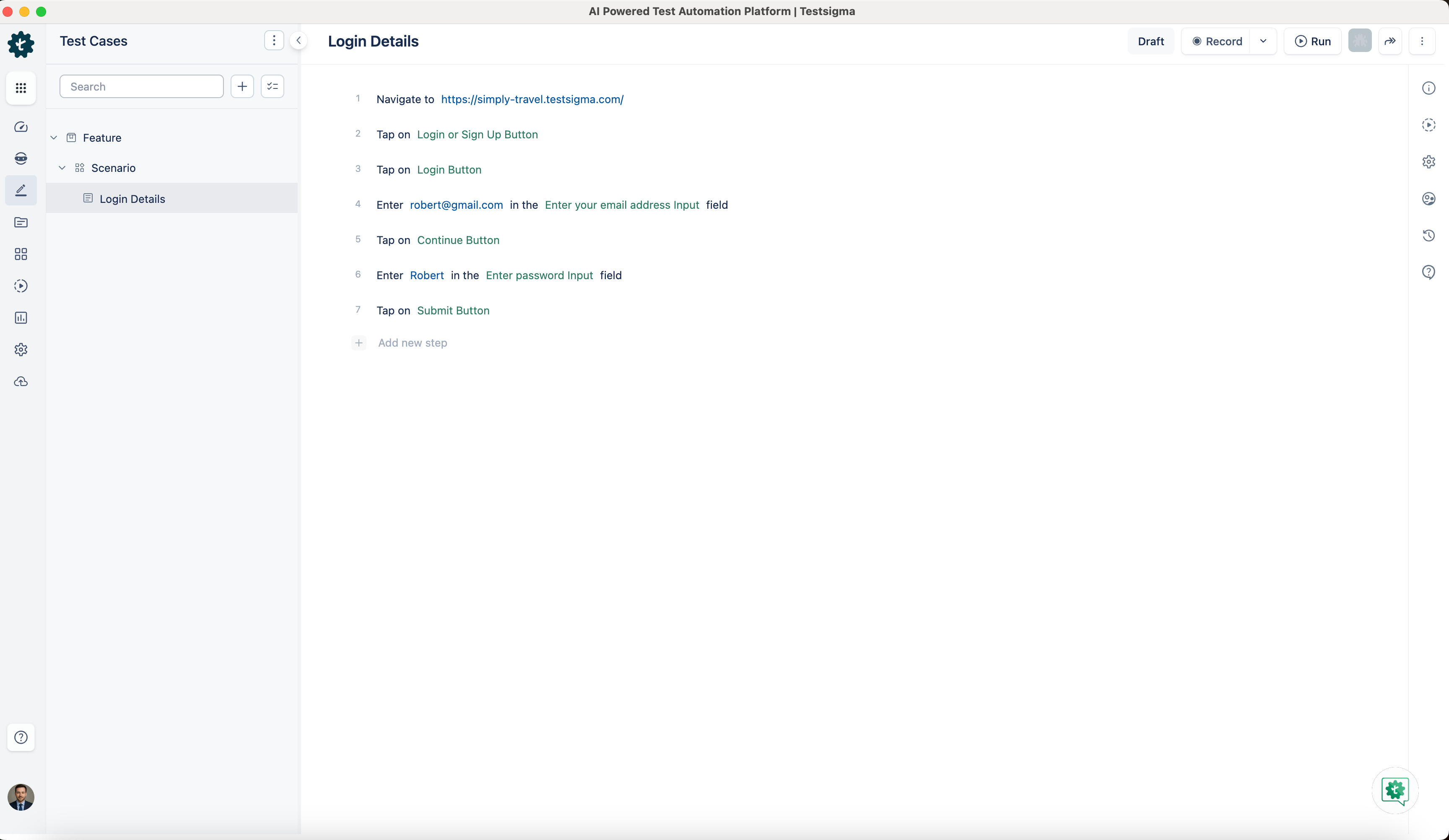 test case