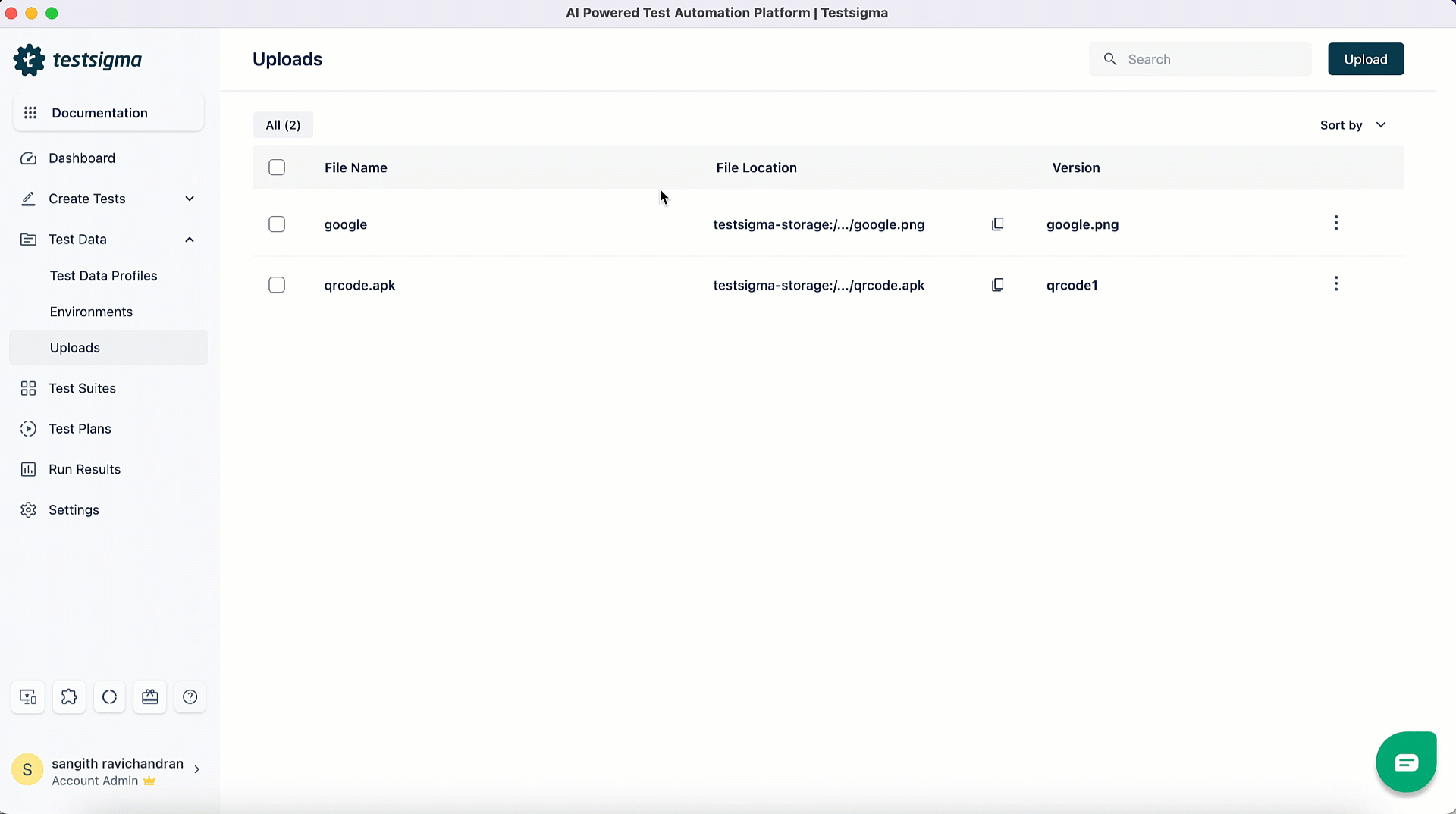 Manage Upload Apps