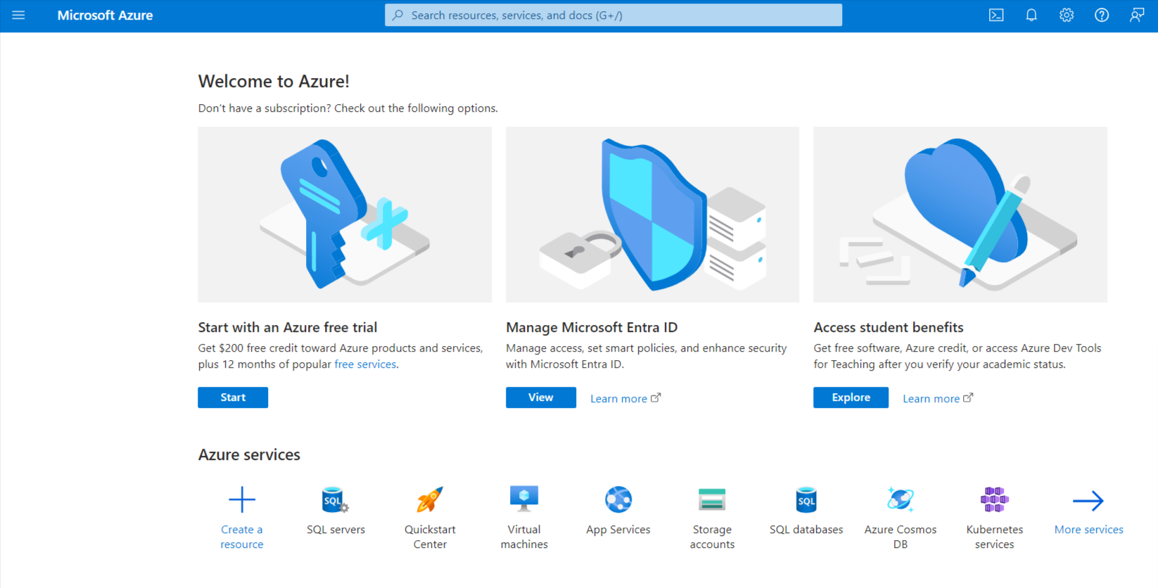 Azure management portal