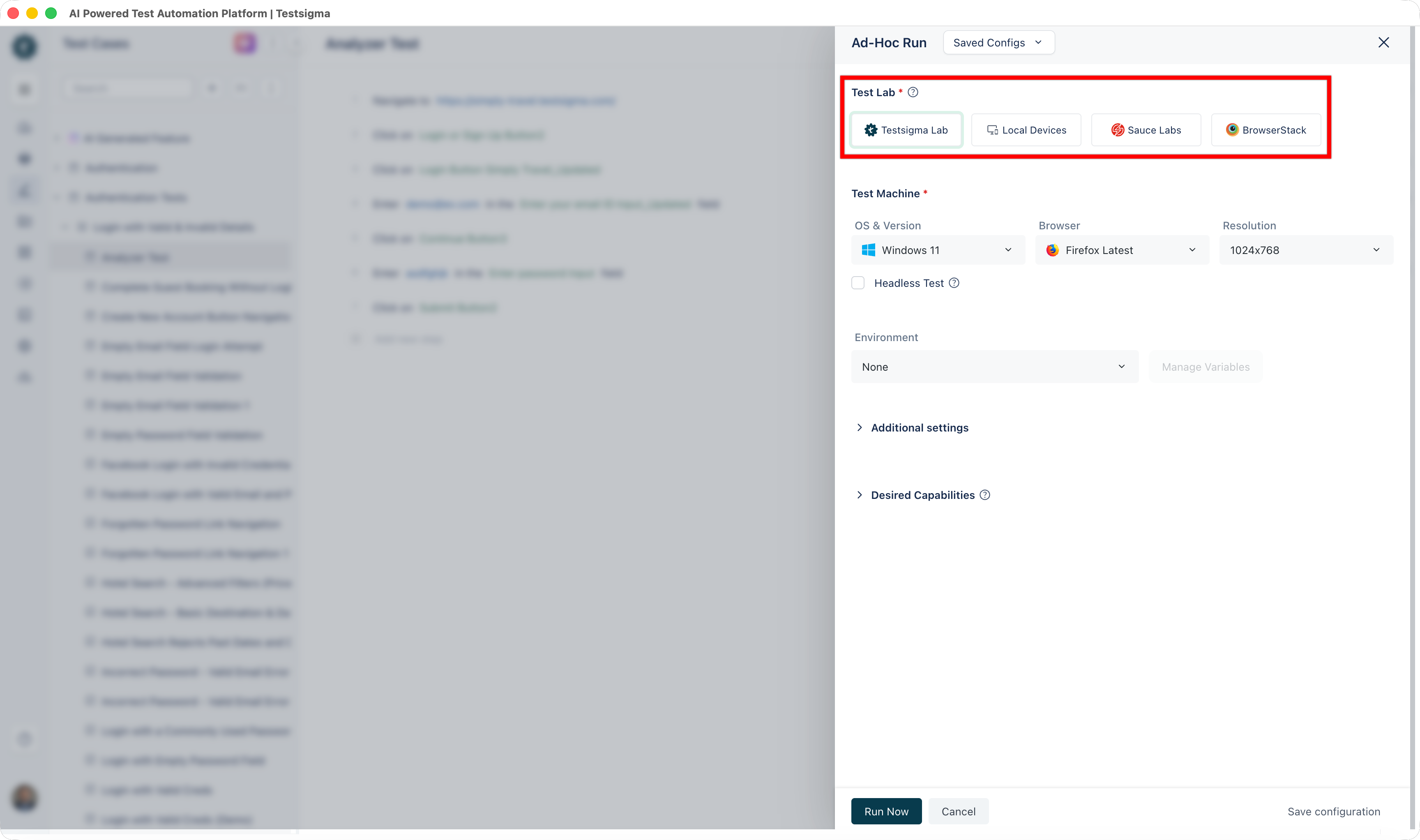 Perform Integrated Test Lab